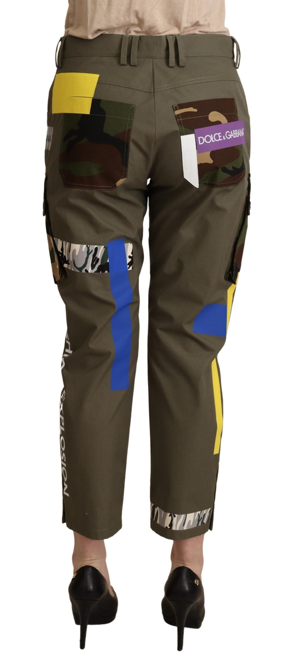 Dolce & Gabbana Green Military Cargo Trouser Cotton Pants | Regal Royce