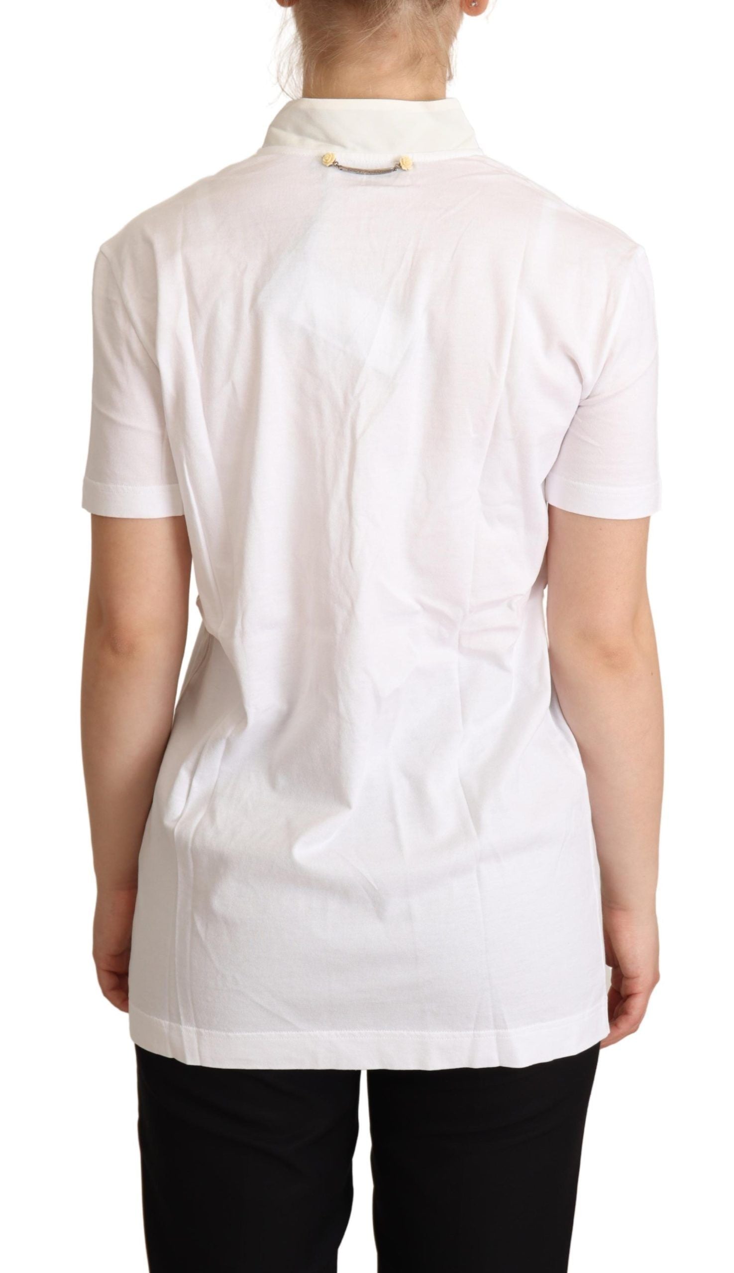 Dolce & Gabbana White Cotton Silk I'm In Love Top T-shirt | Regal Royce