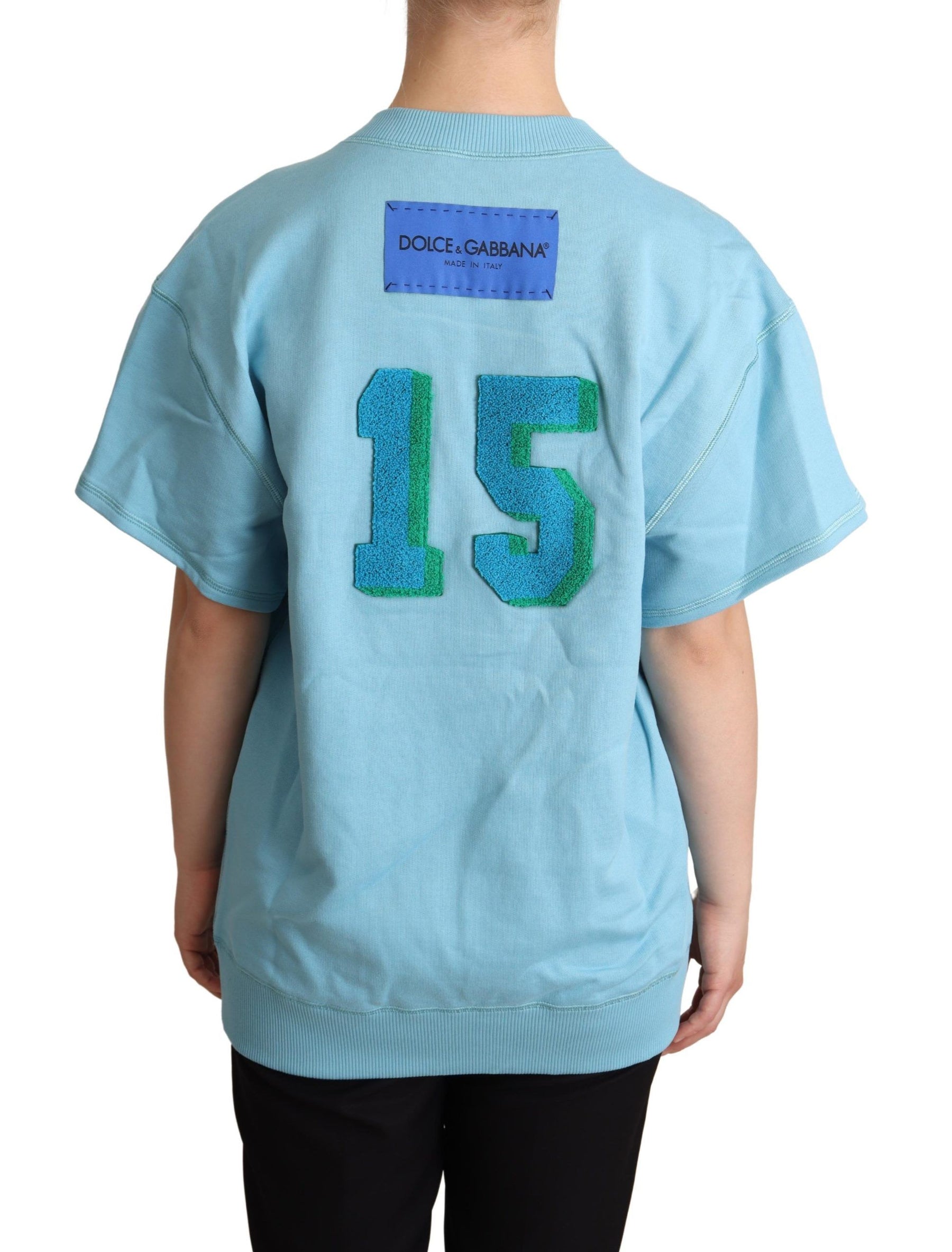 Dolce & Gabbana BLue Queen Of Hearts Card Sweater T-shirt | Regal Royce