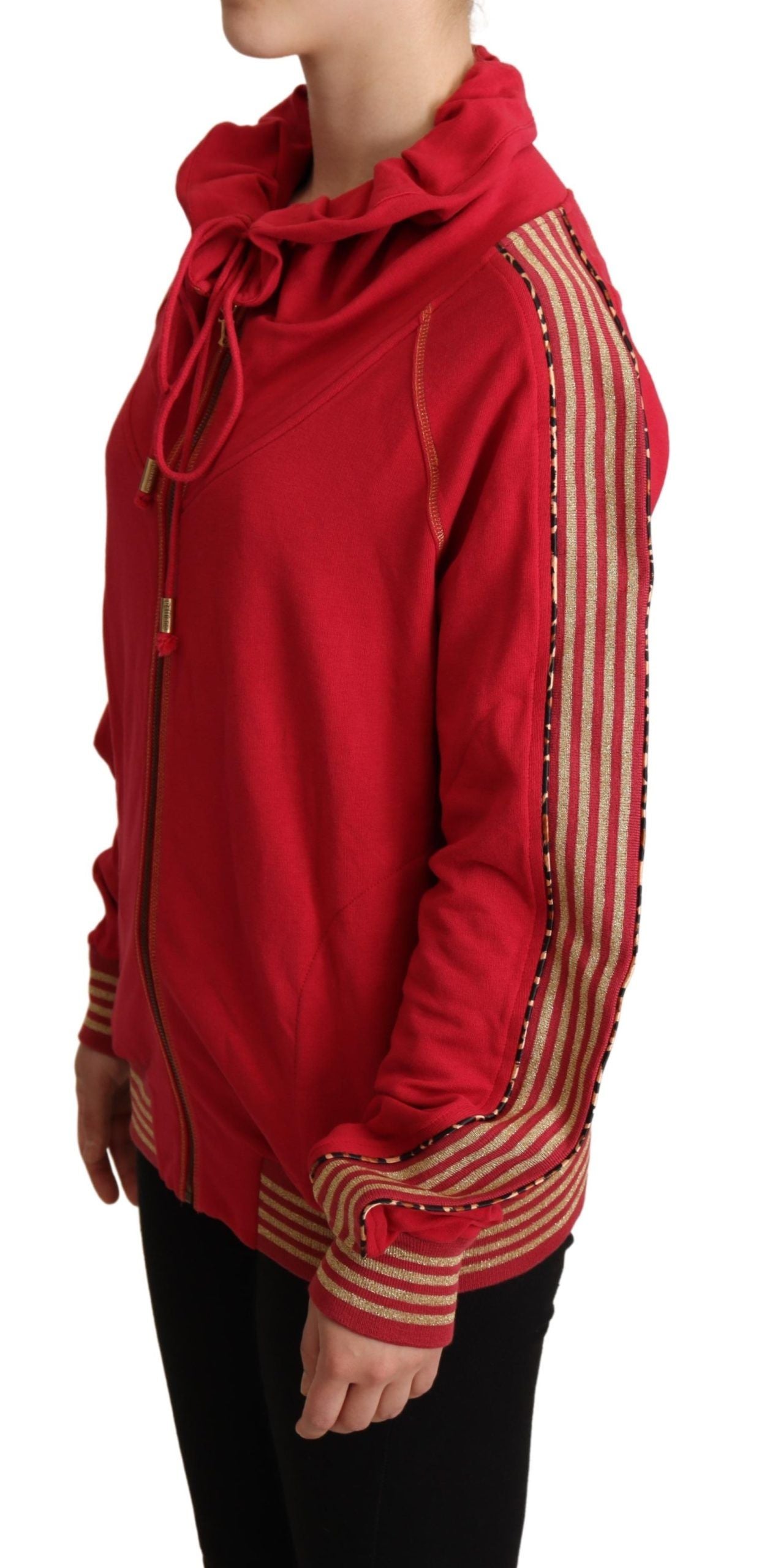 John Galliano Red Full Zip Jacket Sweatshirt Hooded Sweater | Regal Royce