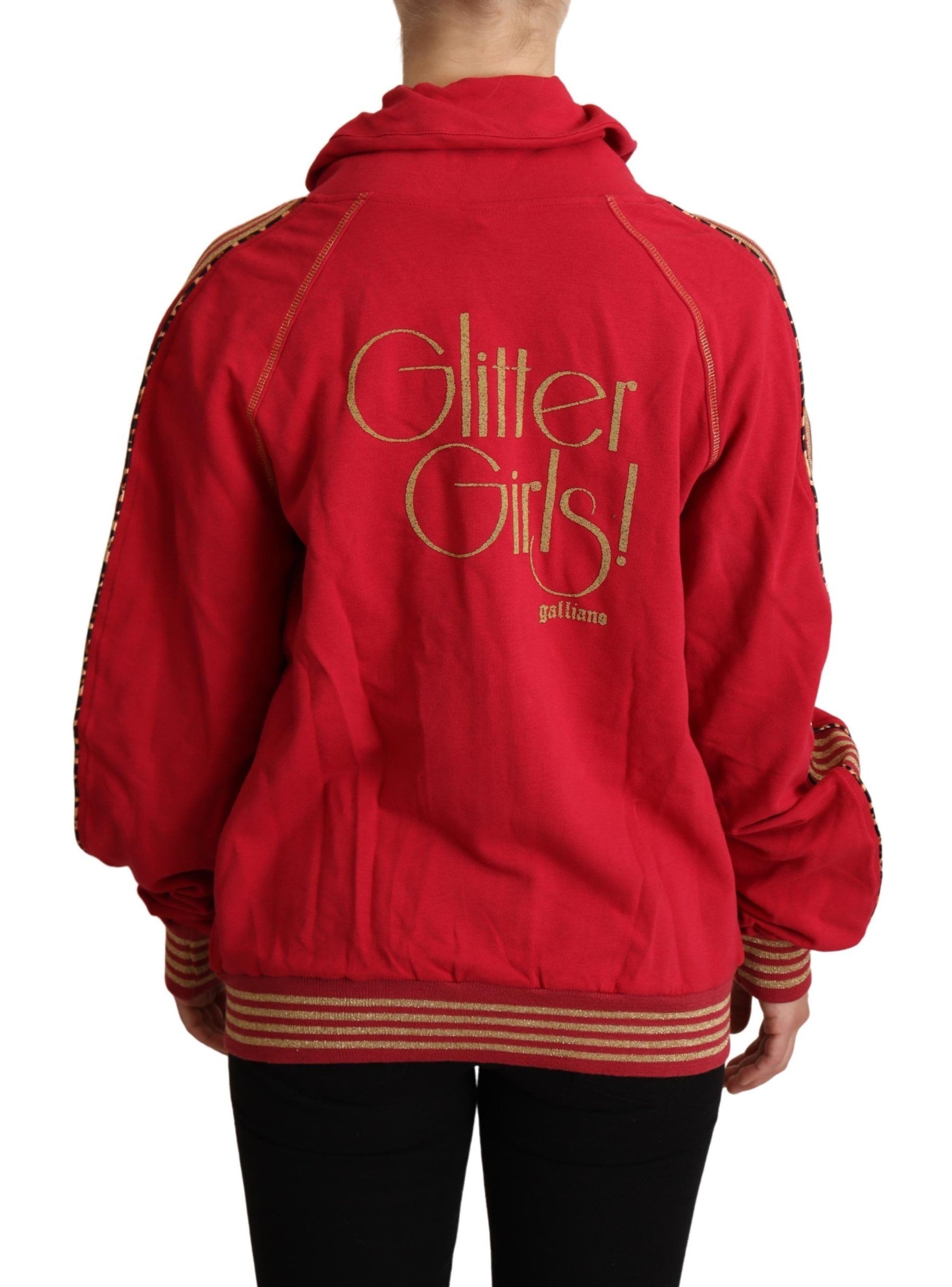 John Galliano Red Full Zip Jacket Sweatshirt Hooded Sweater | Regal Royce