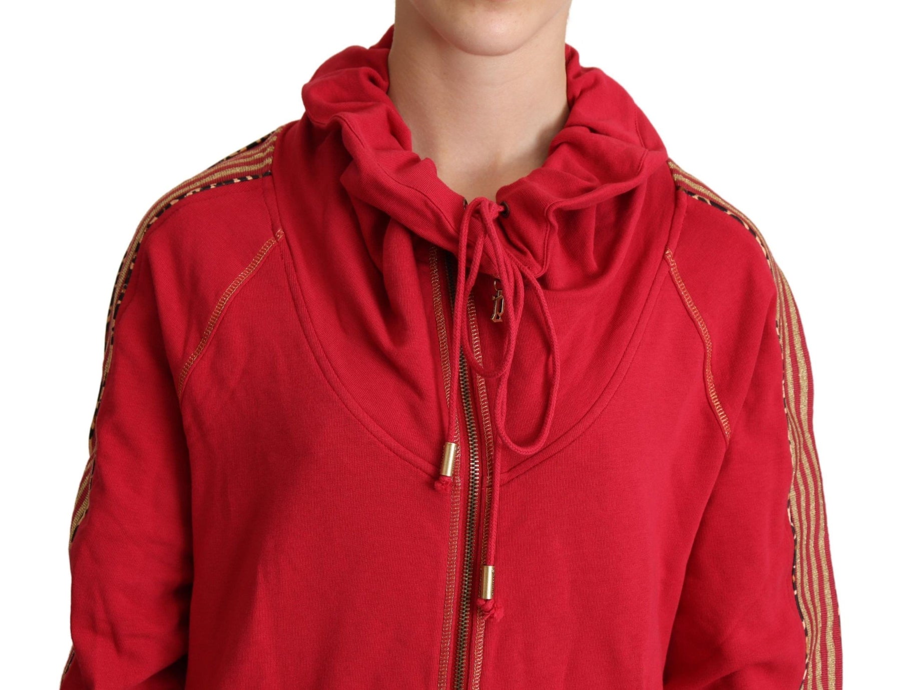 John Galliano Red Full Zip Jacket Sweatshirt Hooded Sweater | Regal Royce