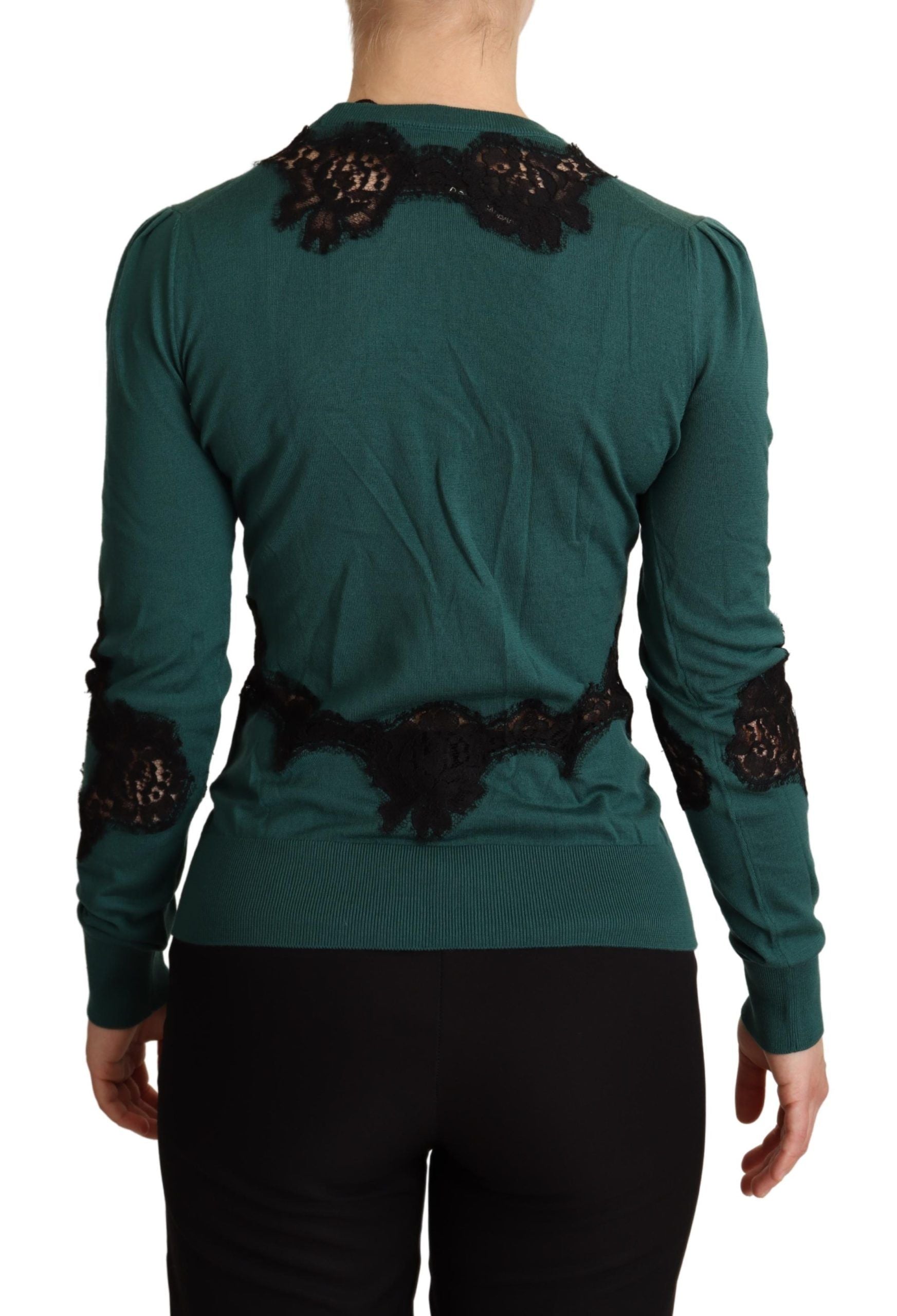 Dolce & Gabbana Green Wool Crewneck Sweater | Regal Royce