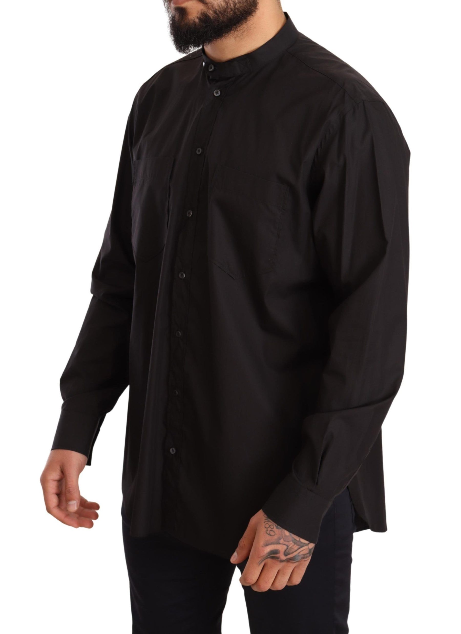 Dolce & Gabbana Black 100% Cotton Formal Dress Top Shirt | Regal Royce