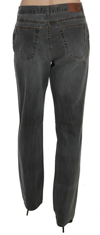 Just Cavalli Gray Washed Mid Waist Straight Denim Pants Jeans | Regal Royce