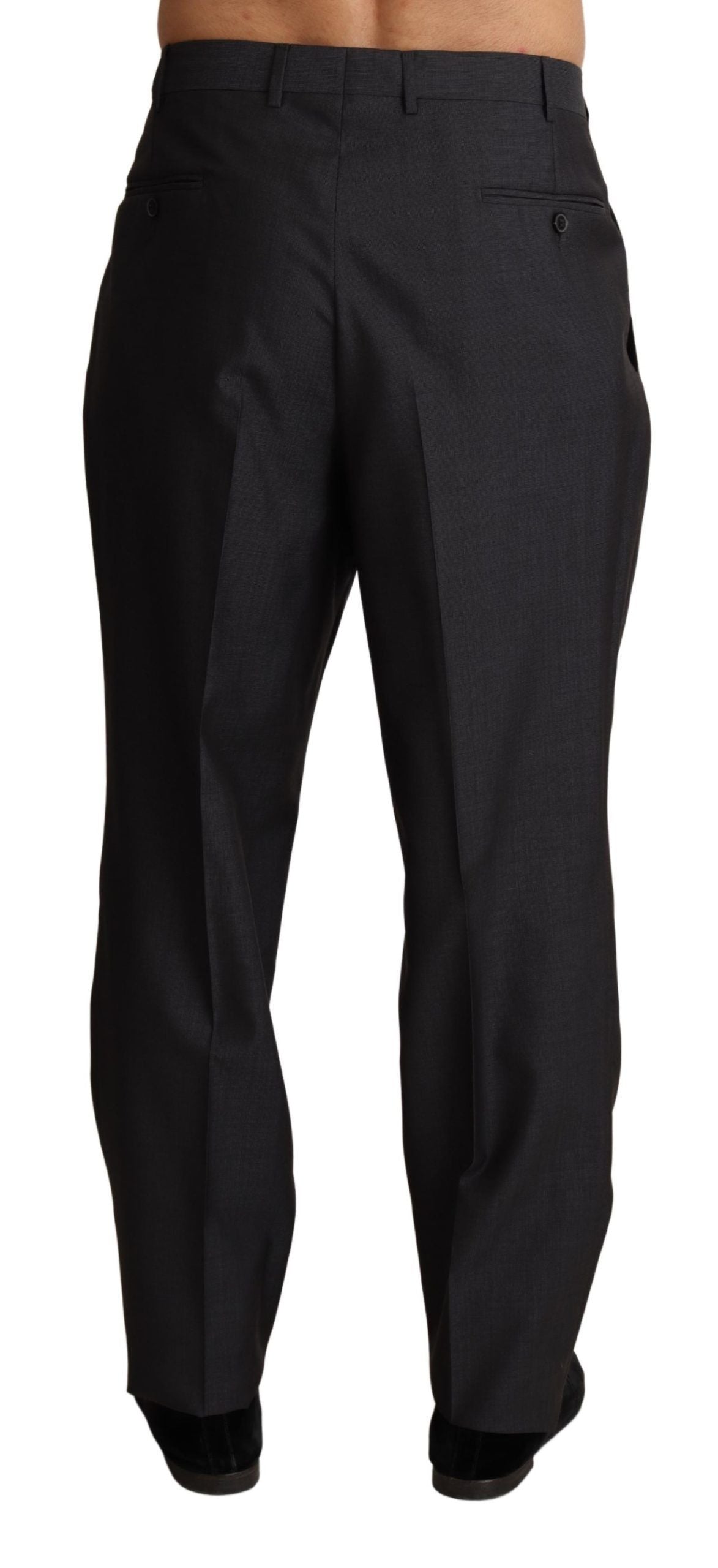 Dolce & Gabbana Gray Wool Blend Formal Trousers Pants | Regal Royce