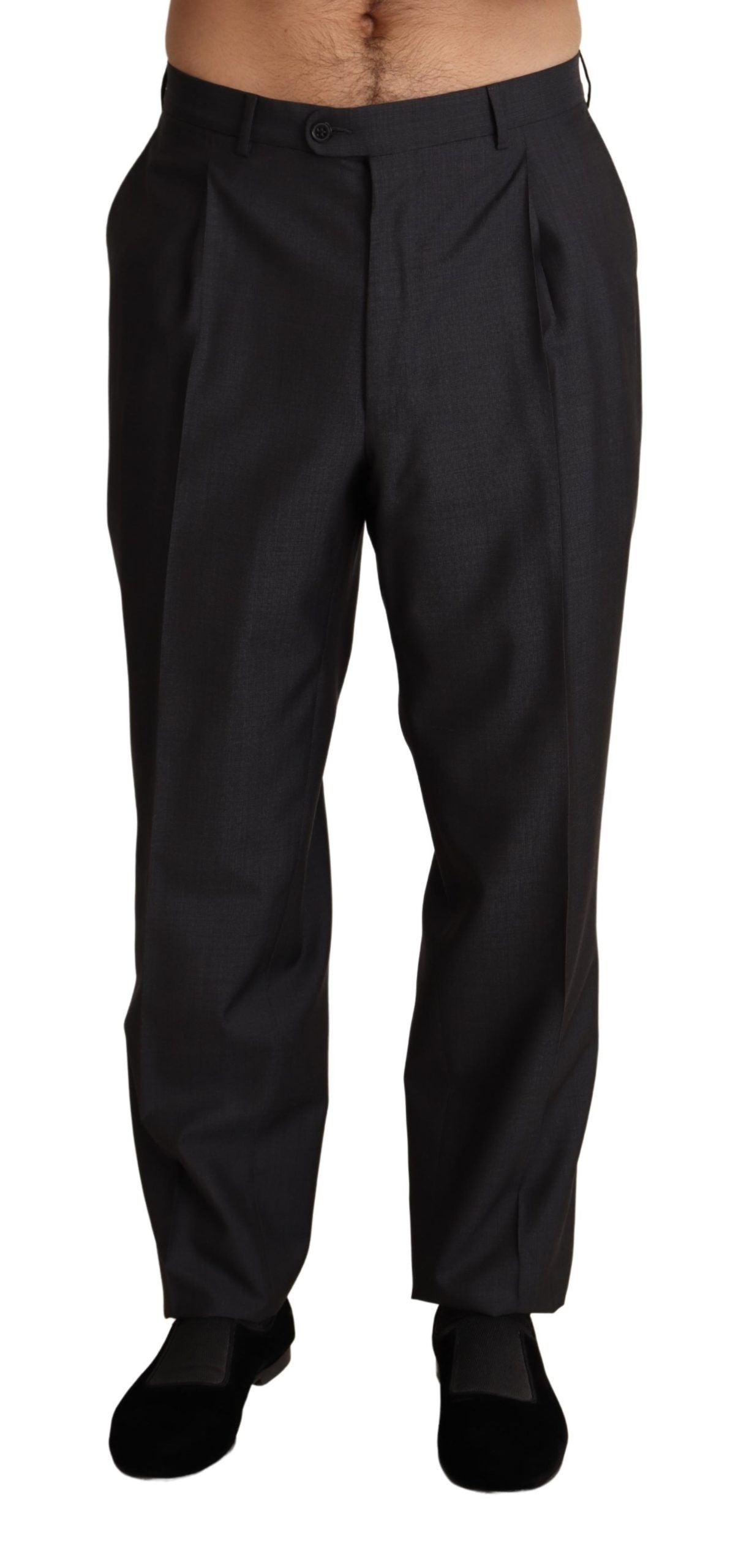 Dolce & Gabbana Gray Wool Blend Formal Trousers Pants | Regal Royce