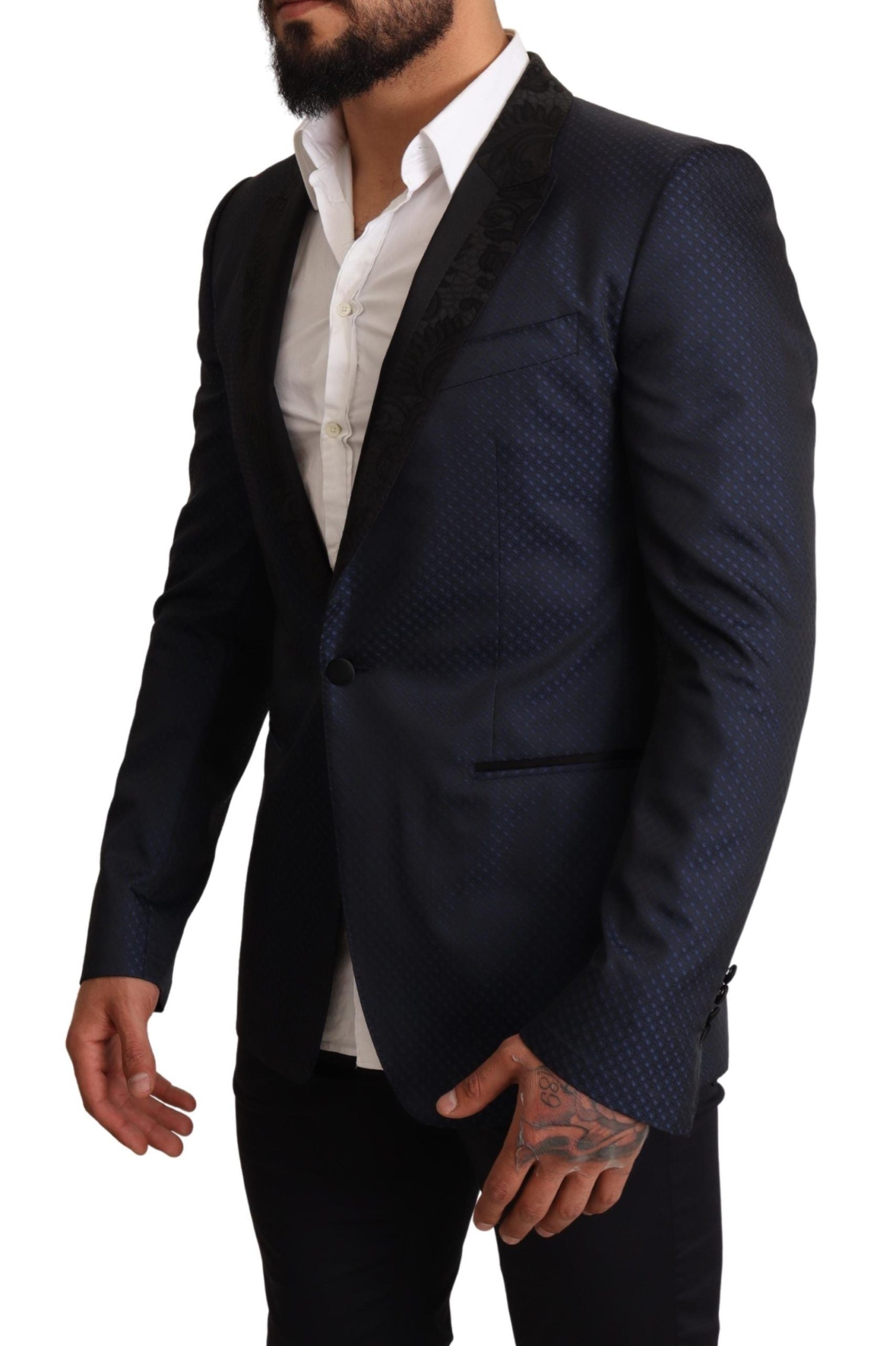 Dolce & Gabbana Blue Wool Slim Fit MARTINI Blazer Jacket | Regal Royce