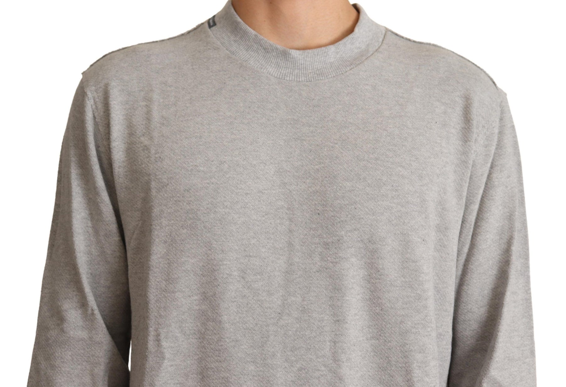 Dolce & Gabbana Gray Cotton Crewneck Pullover Sweater | Regal Royce
