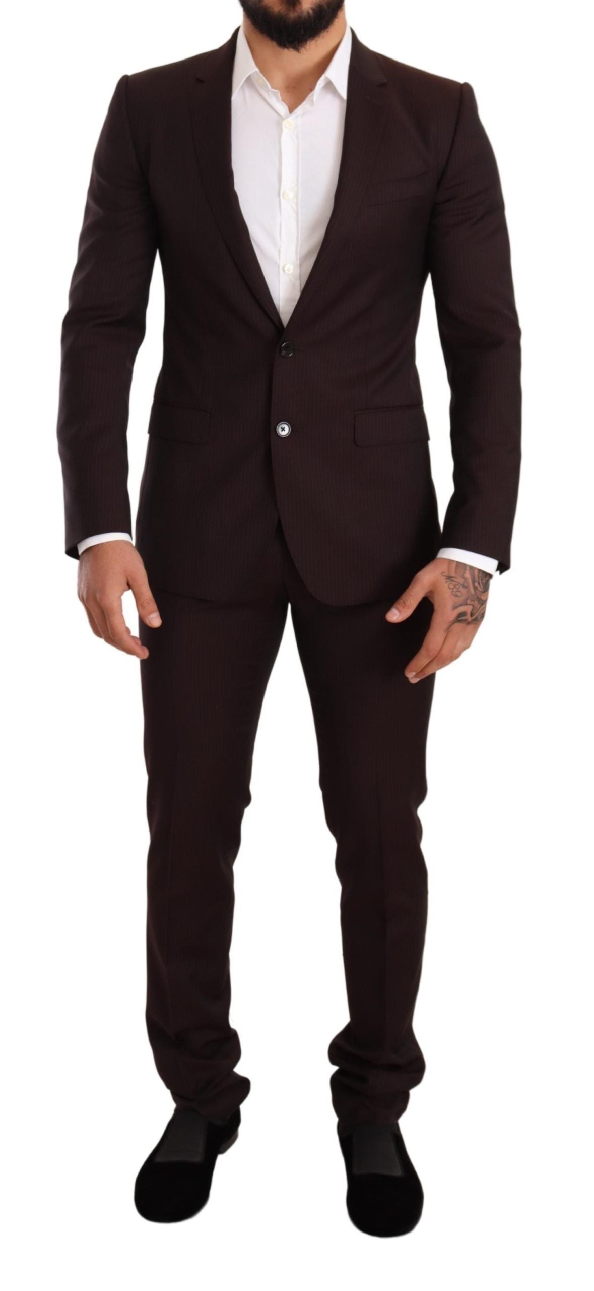 Dolce & Gabbana Bordeaux Wool MARTINI Slim Fit Suit | Regal Royce