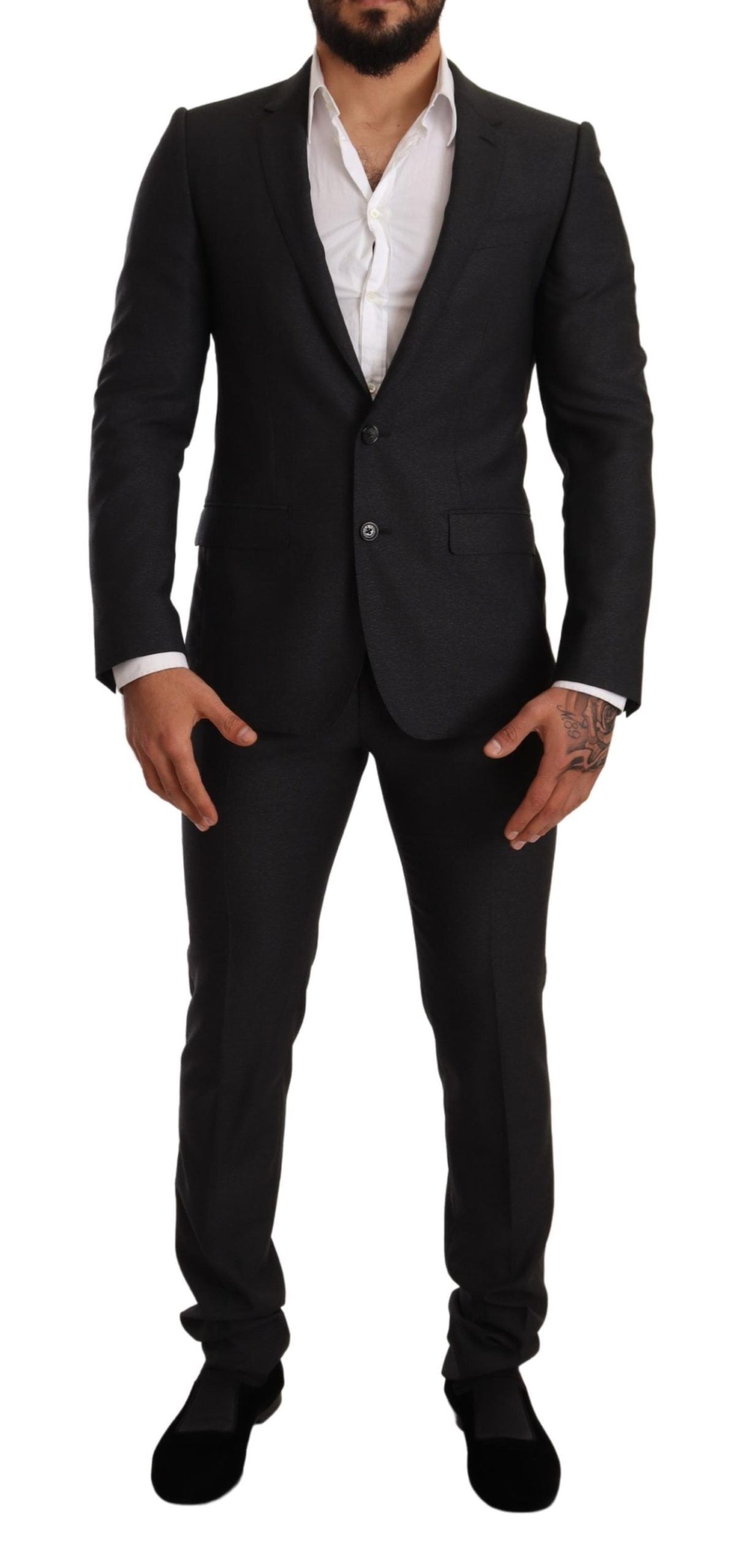 Dolce & Gabbana Gray Wool MARTINI Slim Fit Set Suit | Regal Royce