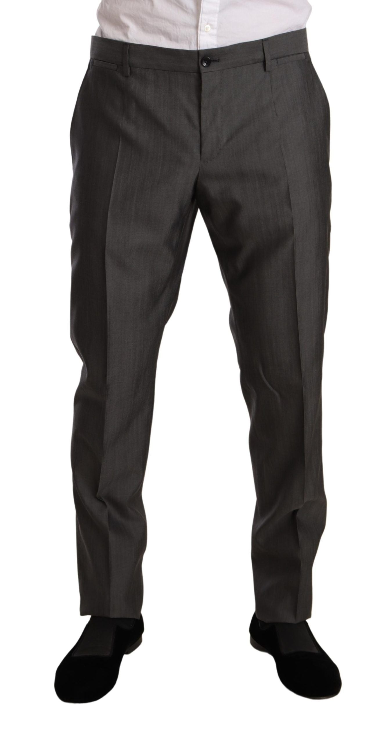 Dolce & Gabbana Gray Metallic MARTINI Slim Fit Set Suit | Regal Royce