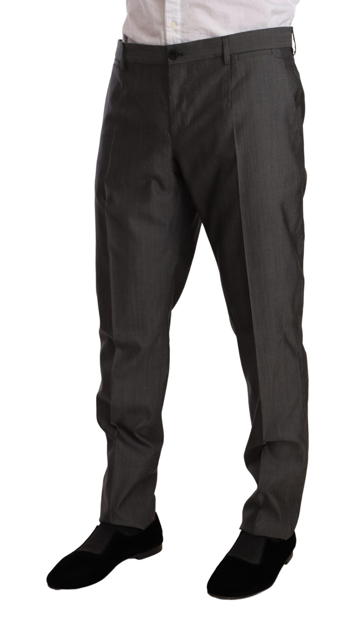 Dolce & Gabbana Gray Metallic MARTINI Slim Fit Set Suit | Regal Royce