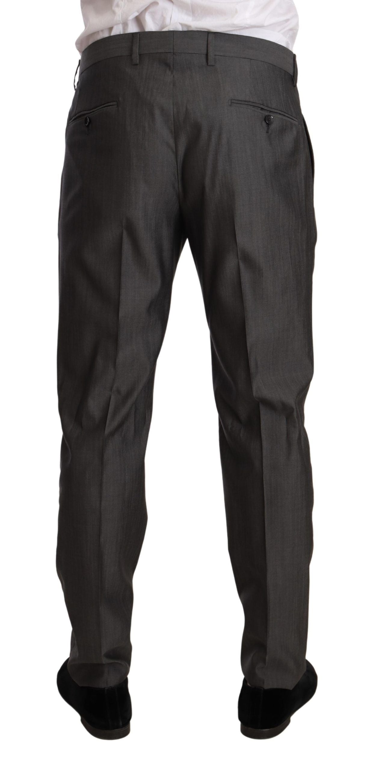 Dolce & Gabbana Gray Metallic MARTINI Slim Fit Set Suit | Regal Royce