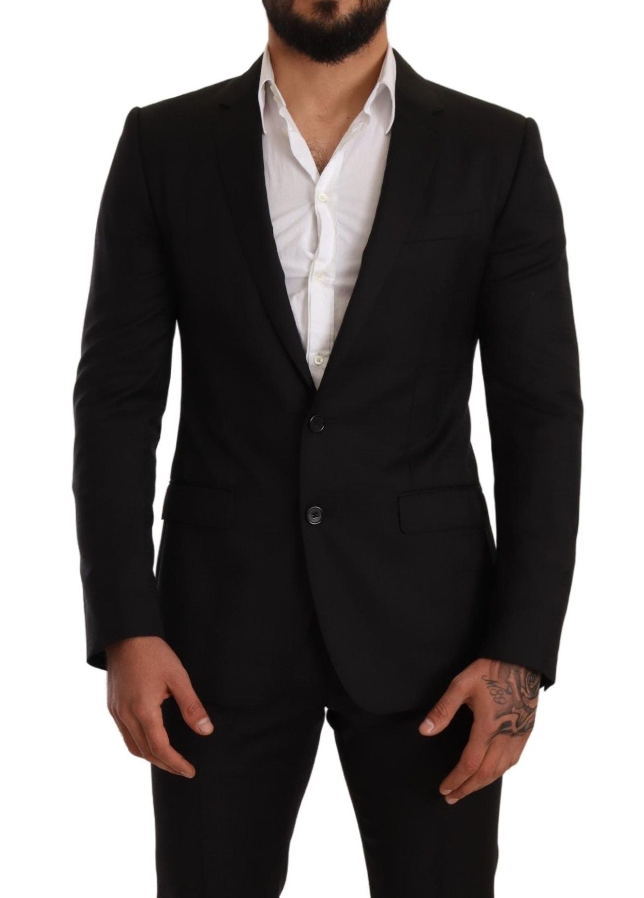 Dolce & Gabbana Black Check MARTINI SLIM FIT 2 Piece Suit | Regal Royce