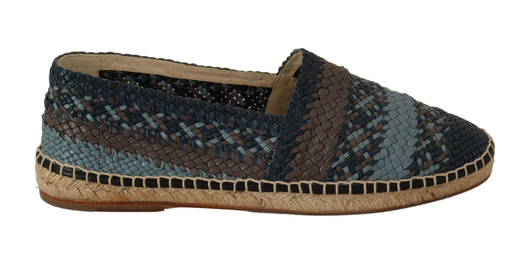 Dolce & Gabbana Blue Gray Slip On Buffalo Espadrille Shoes | Regal Royce