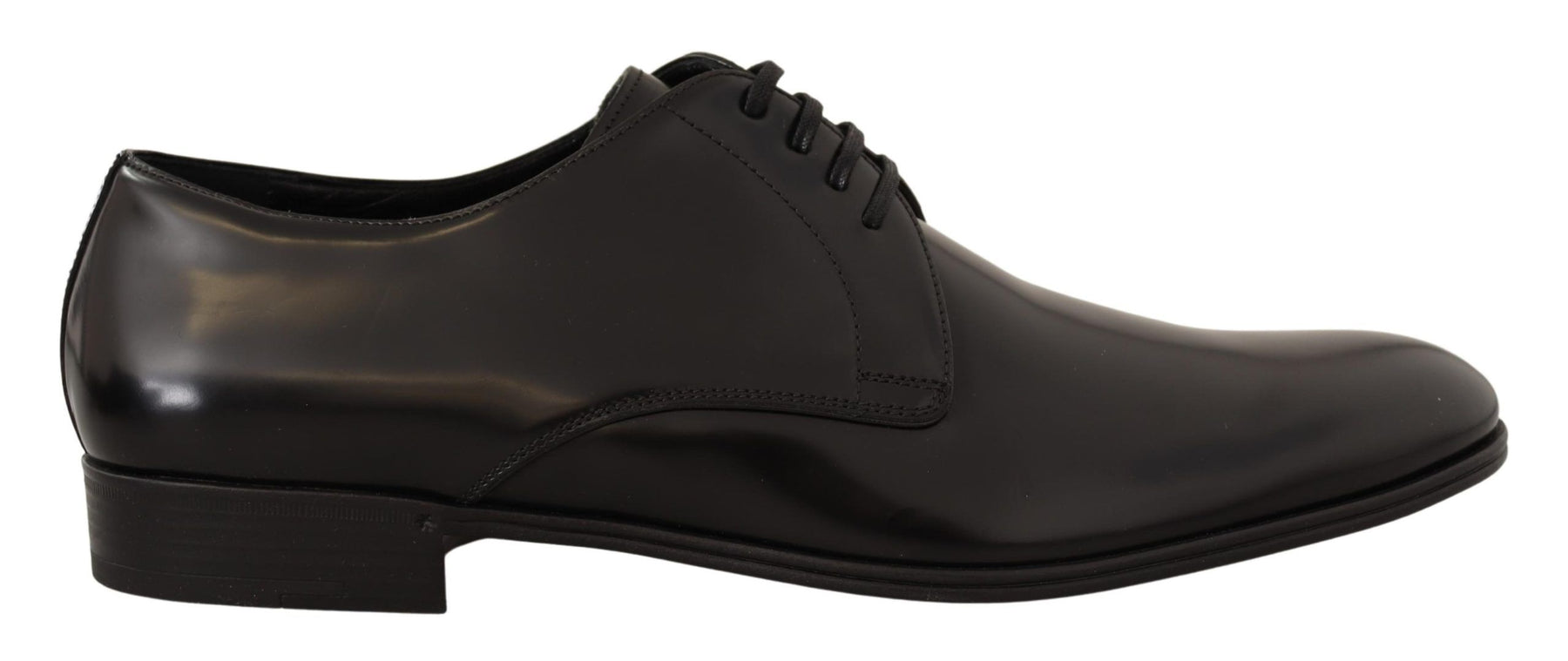 Dolce & Gabbana Black Leather Lace Up Men Dress Derby Shoes | Regal Royce