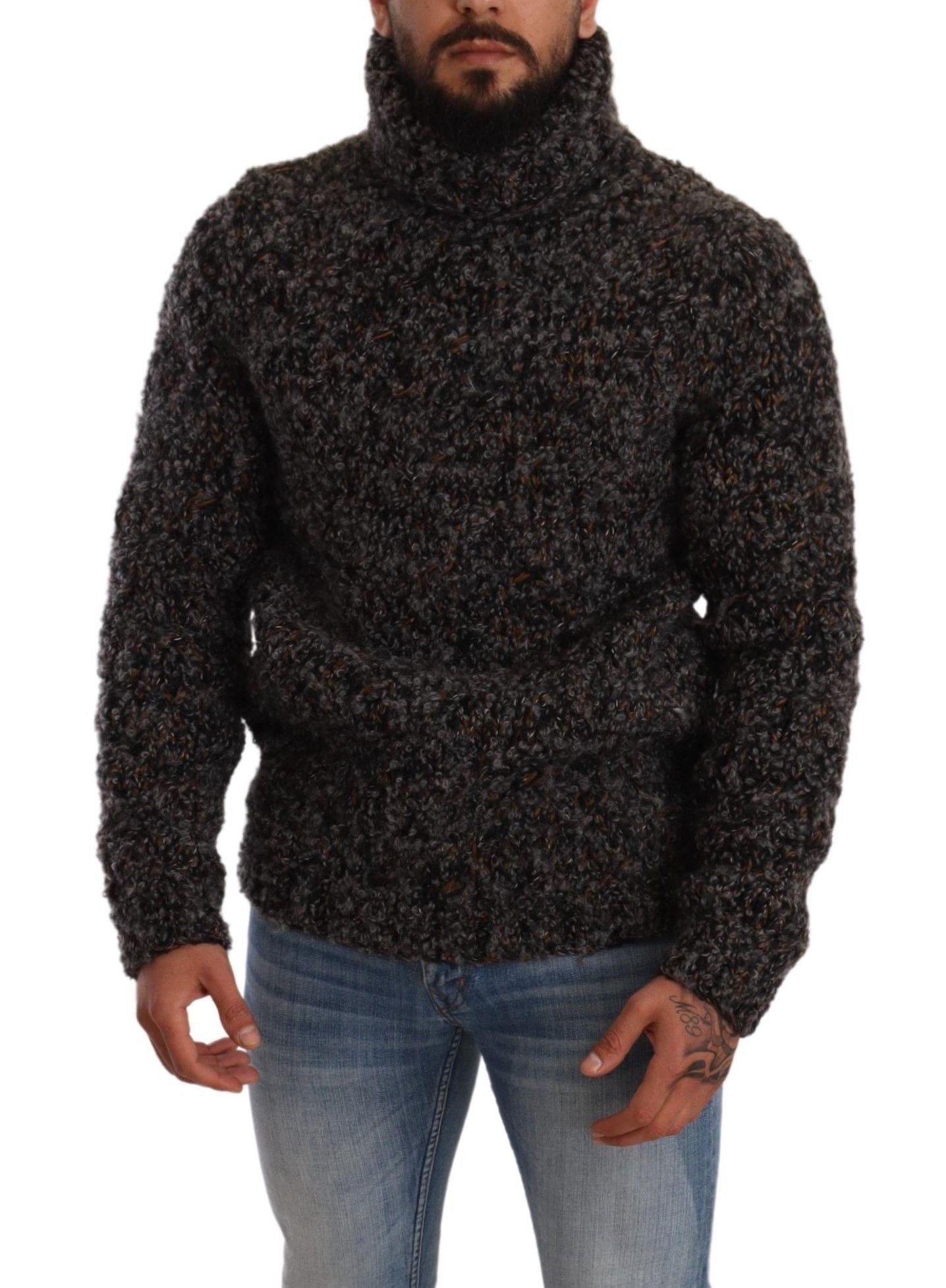 Dolce & Gabbana Gray Wool Blend Turtleneck Pullover Sweater | Regal Royce