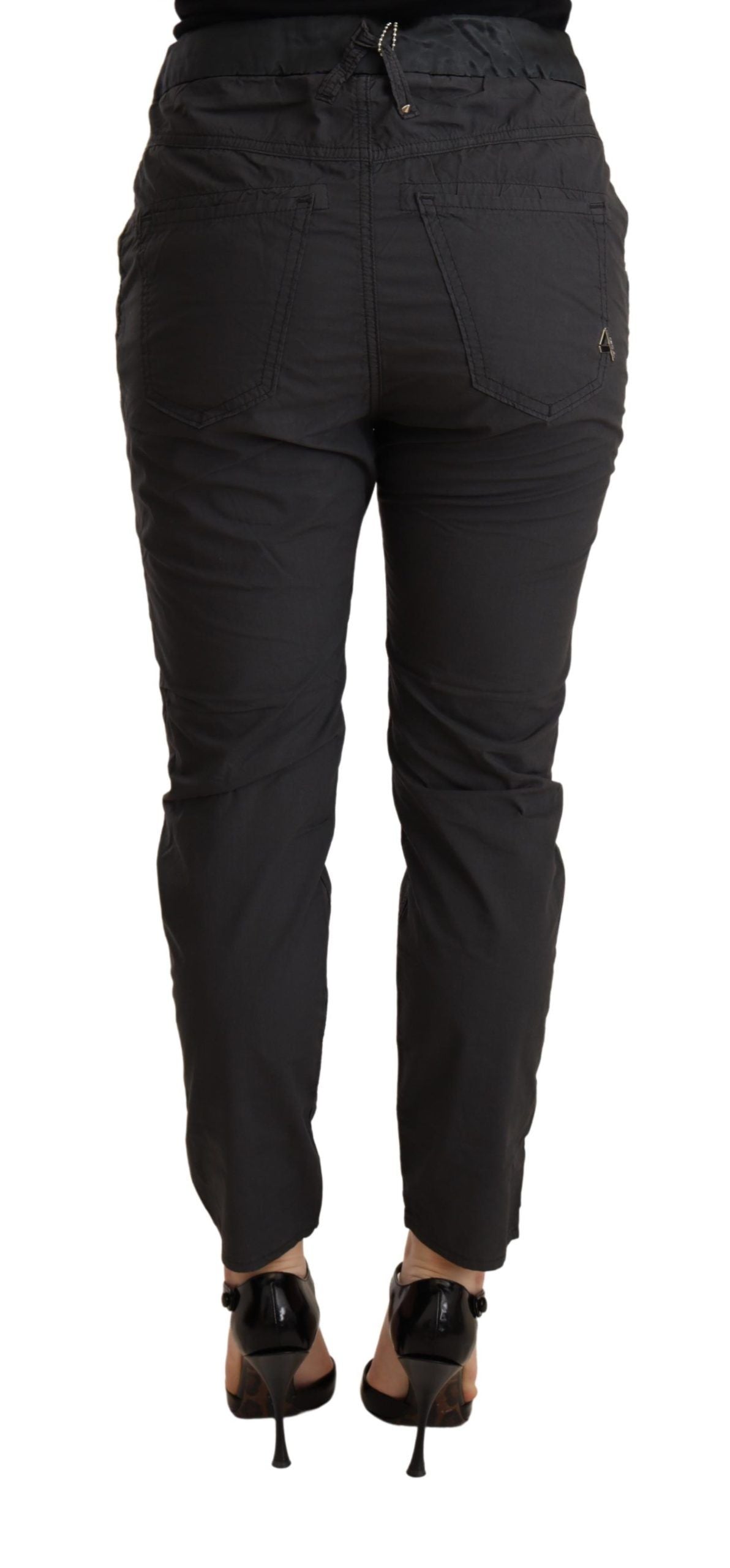 CYCLE Gray Mid Waist Slim Fit Skinny Cotton Trouser | Regal Royce