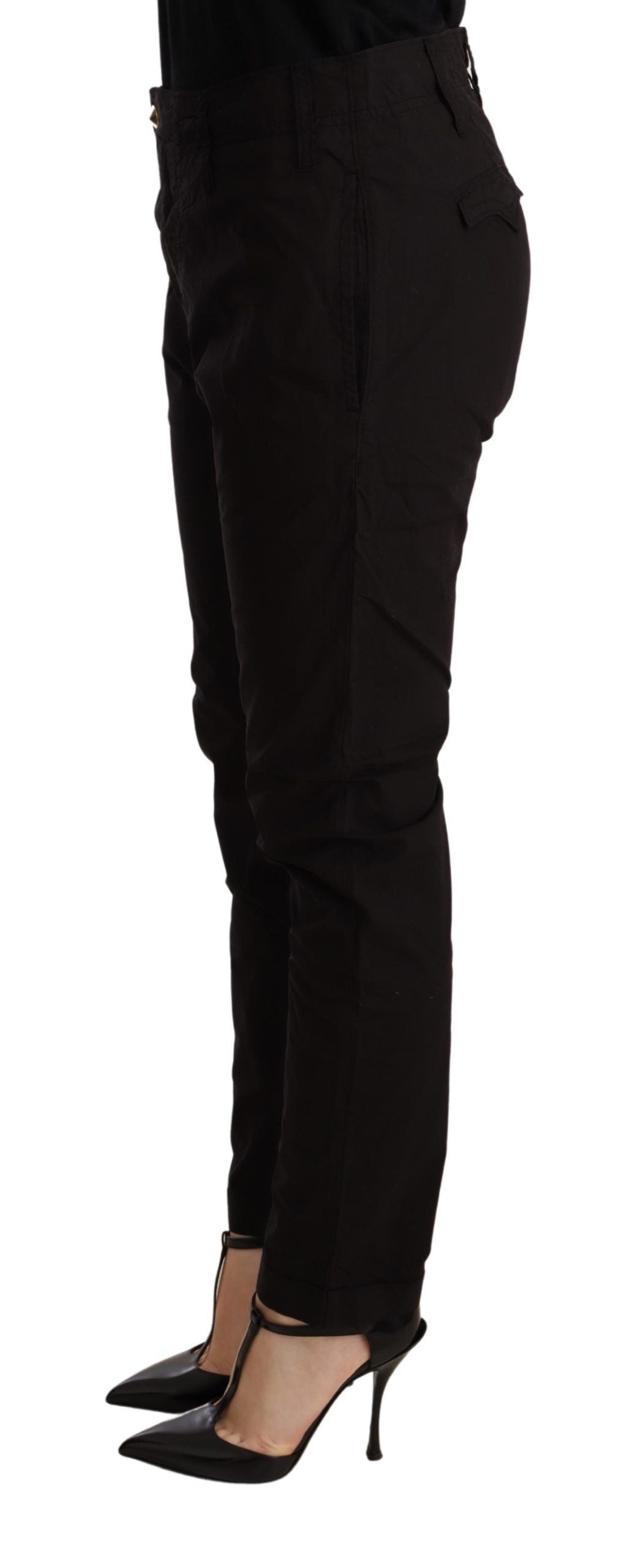 CYCLE Black Mid Waist BAGGY Fit Skinny Trouser | Regal Royce