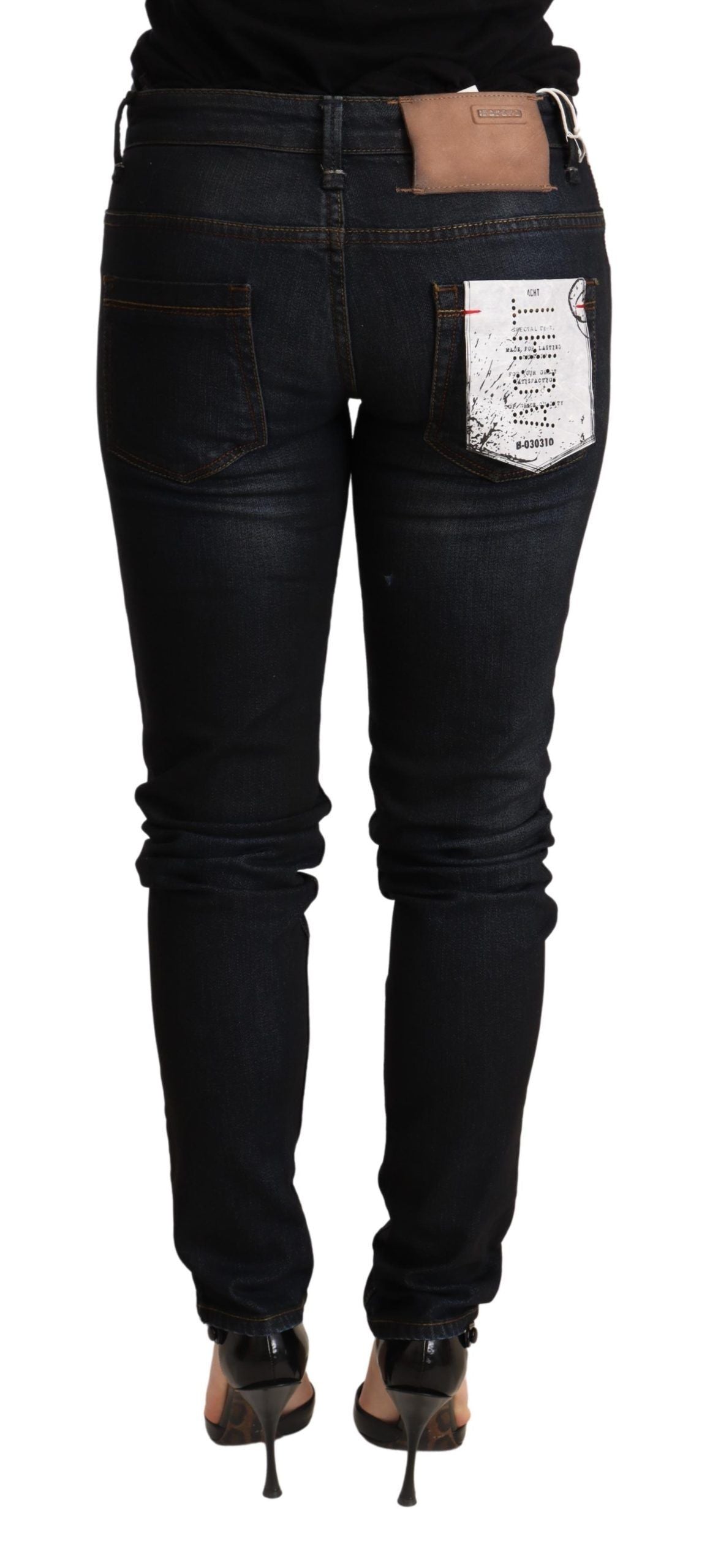 Acht Blue Washed Low Waist Skinny Denim Trouser | Regal Royce