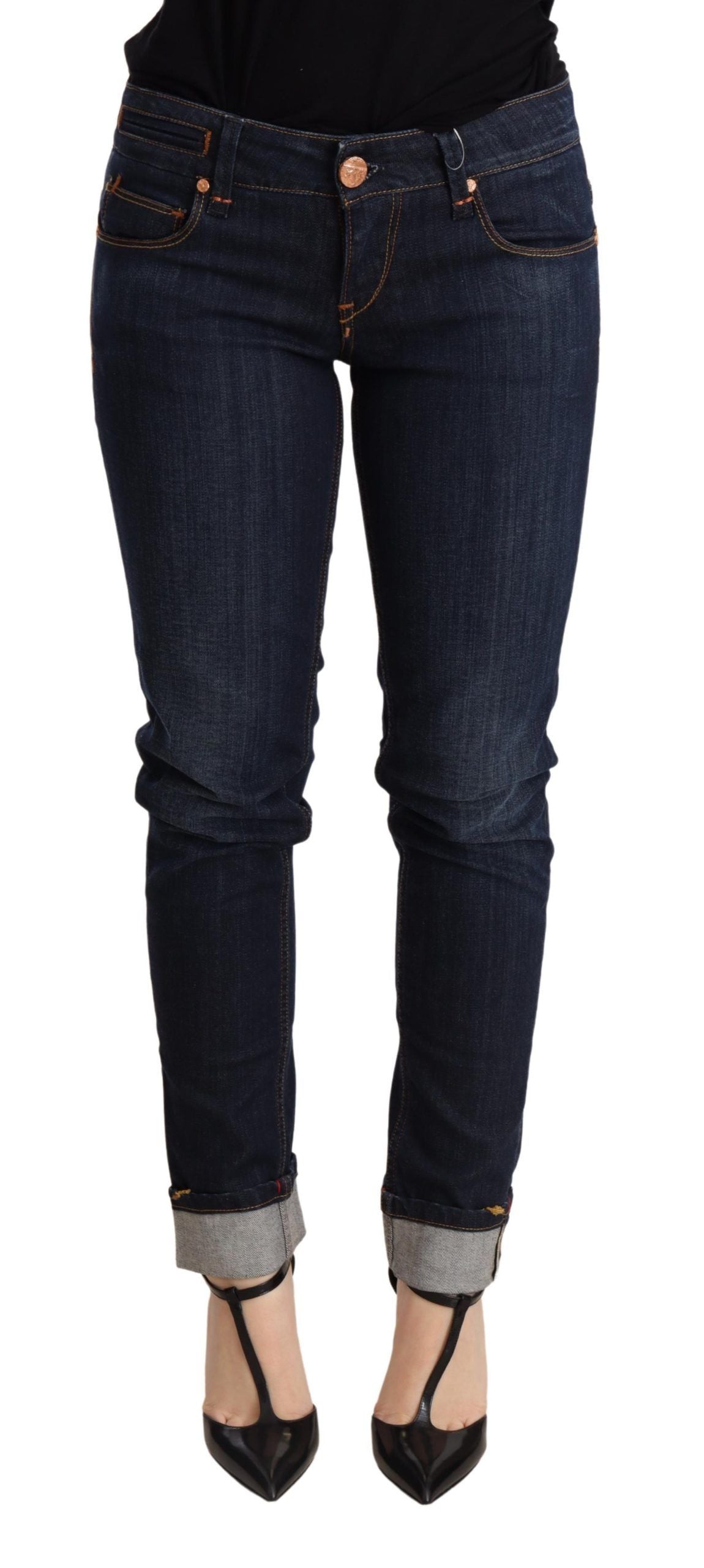 Acht Blue Washed Low Waist Skinny Denim Trouser | Regal Royce