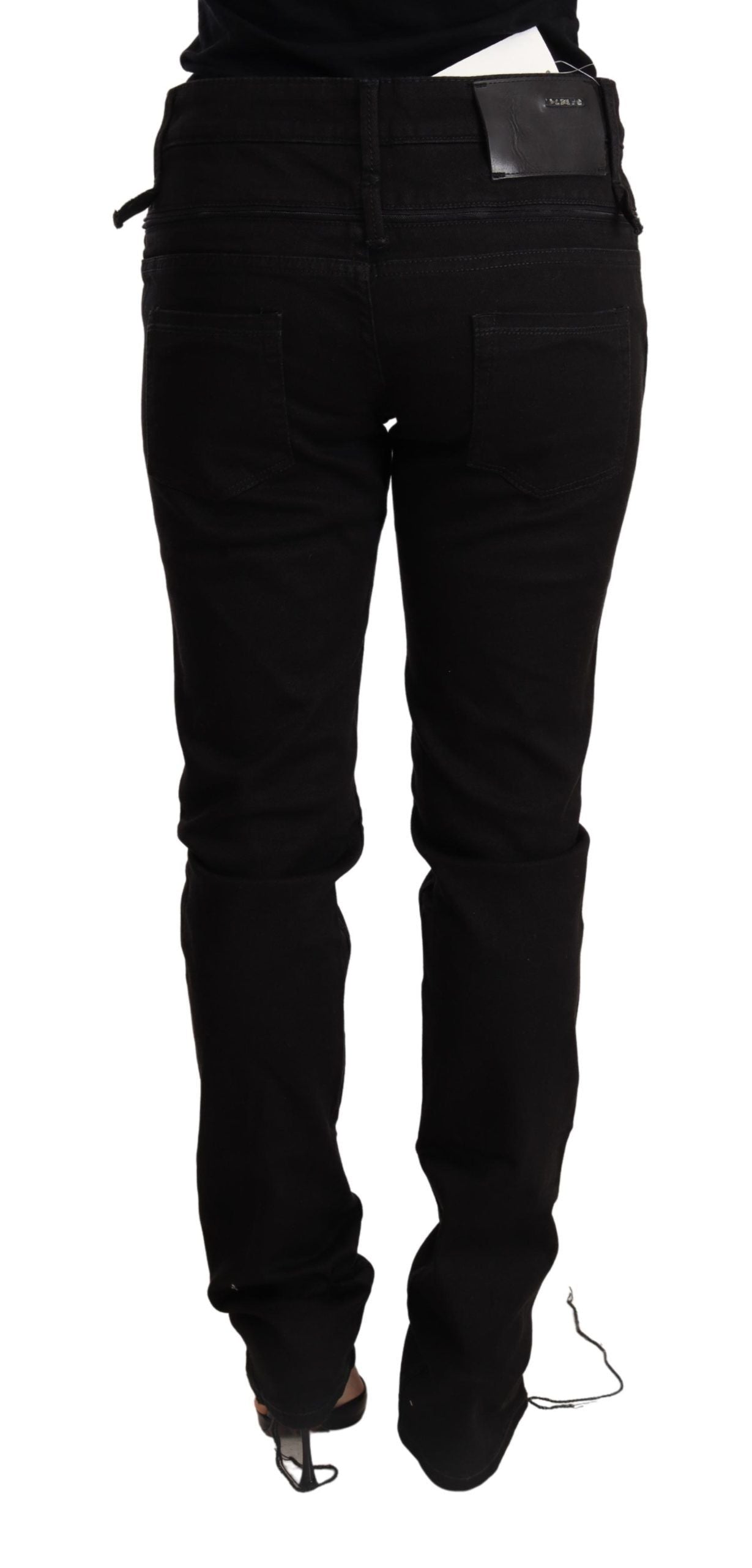 Acht Black Low Waist Skinny Denim Jeans Trouser | Regal Royce