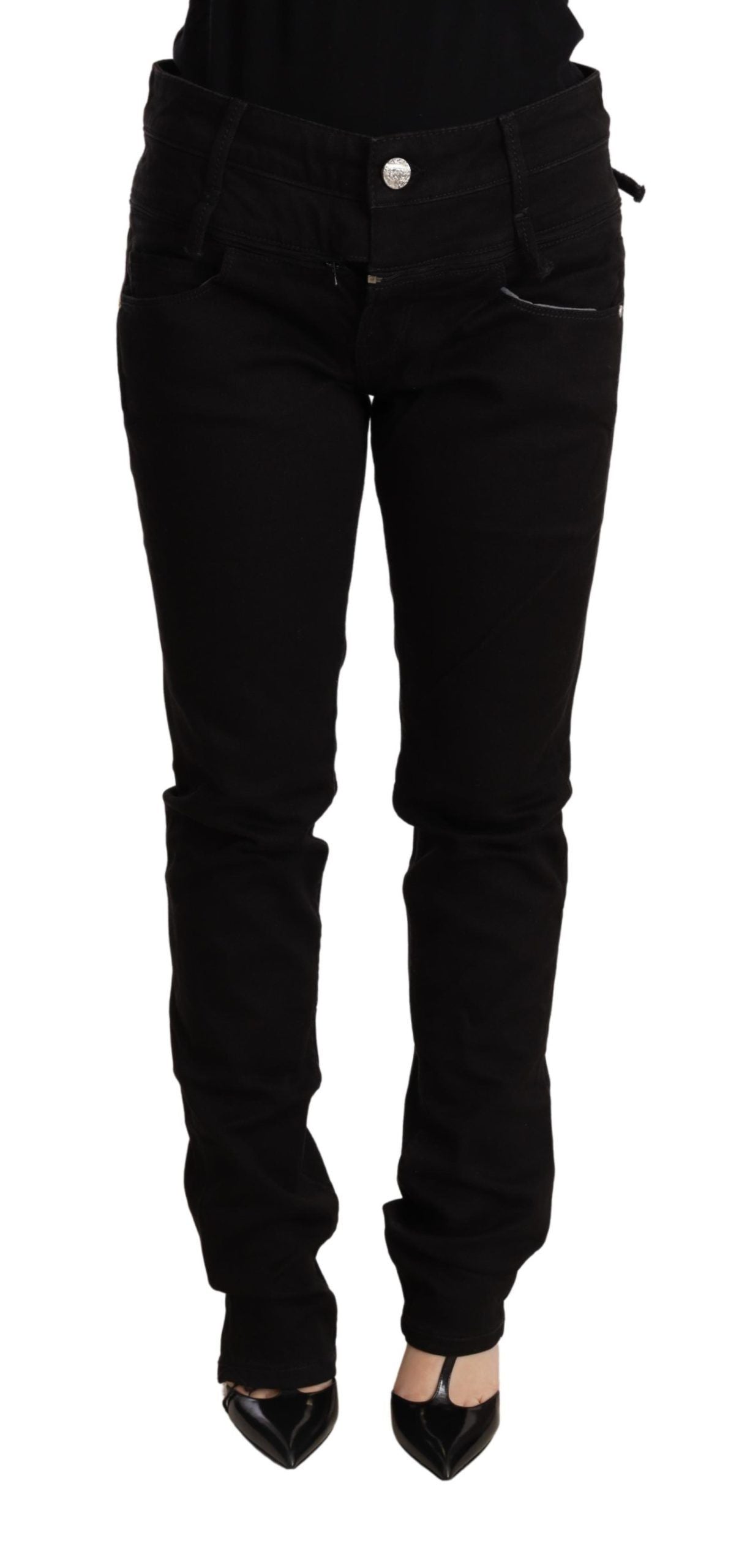 Acht Black Low Waist Skinny Denim Jeans Trouser | Regal Royce