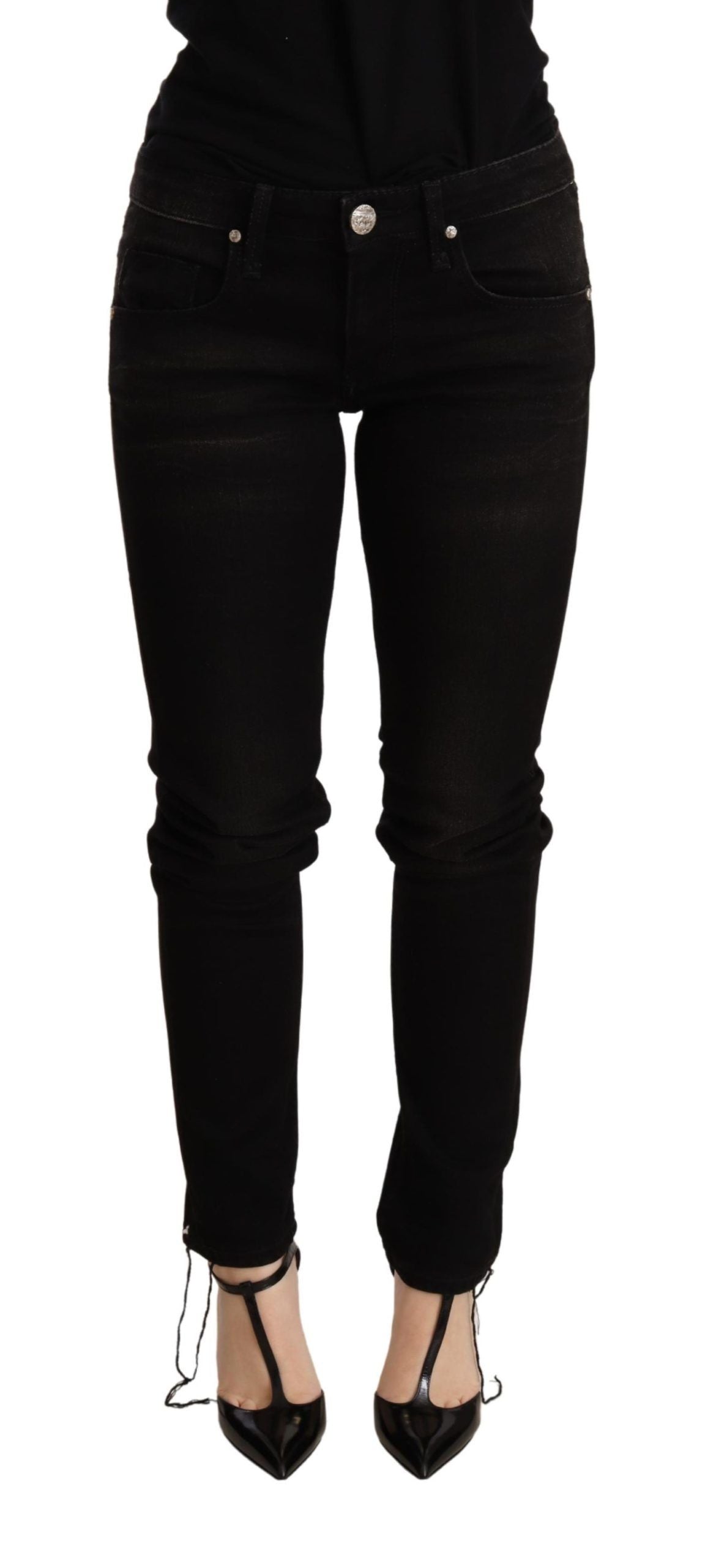 Acht Black Low Waist Skinny Denim Trouser | Regal Royce