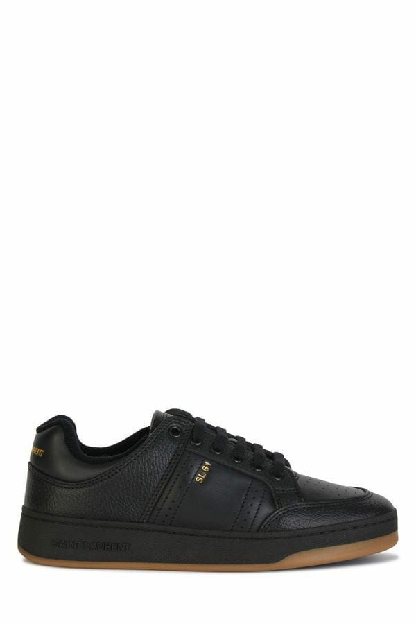 Saint Laurent Black Calf Leather Low Top Sneakers | Regal Royce
