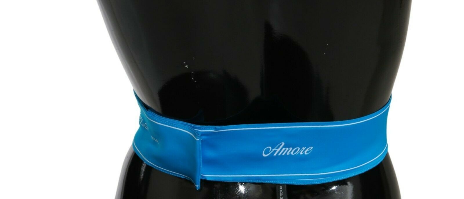 Dolce & Gabbana Blue Waist Ribbon Wide Bow Belt | Regal Royce
