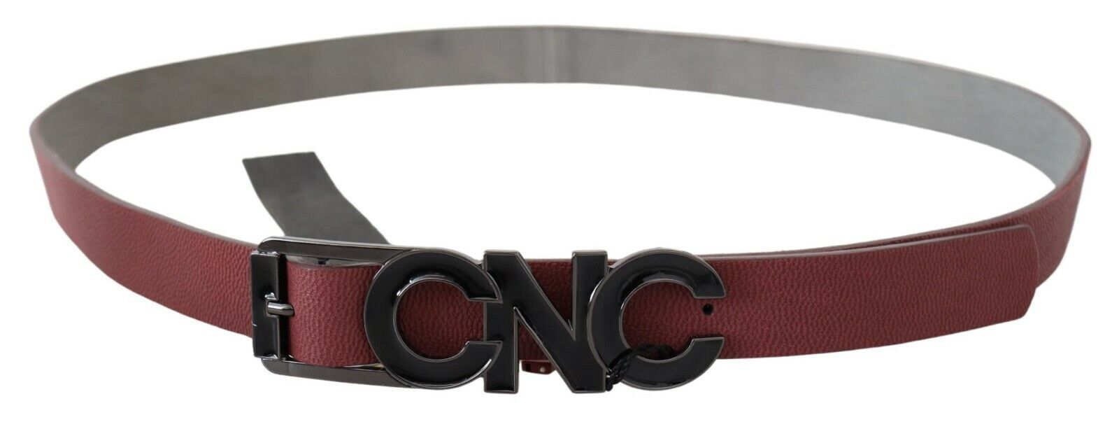 Costume National Maroon Skinny Leather Logo Fashion Belt | Regal Royce