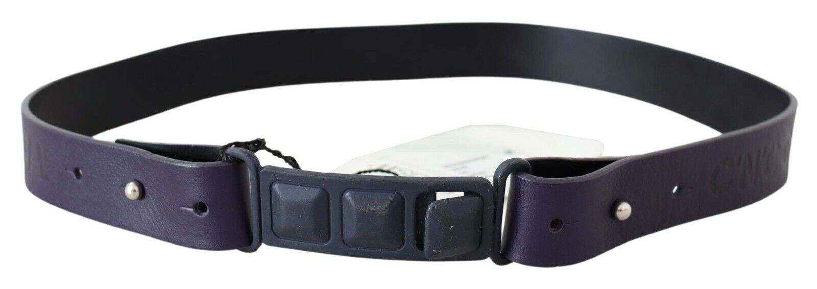 Costume National Black Leather Normal Logo Buckle Waist Belt | Regal Royce