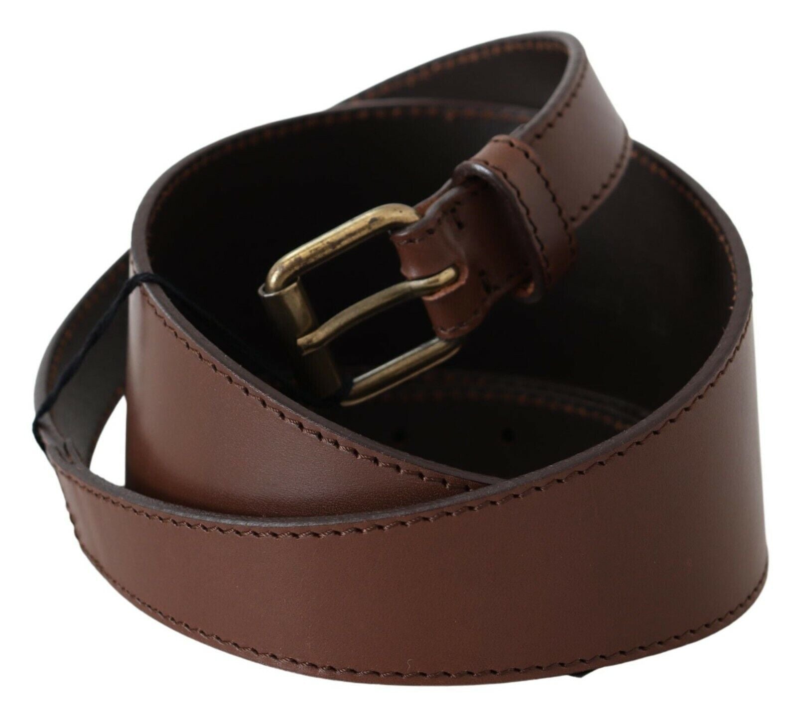 PLEIN SUD Brown Genuine Leather Rustic Metal Buckle Belt | Regal Royce