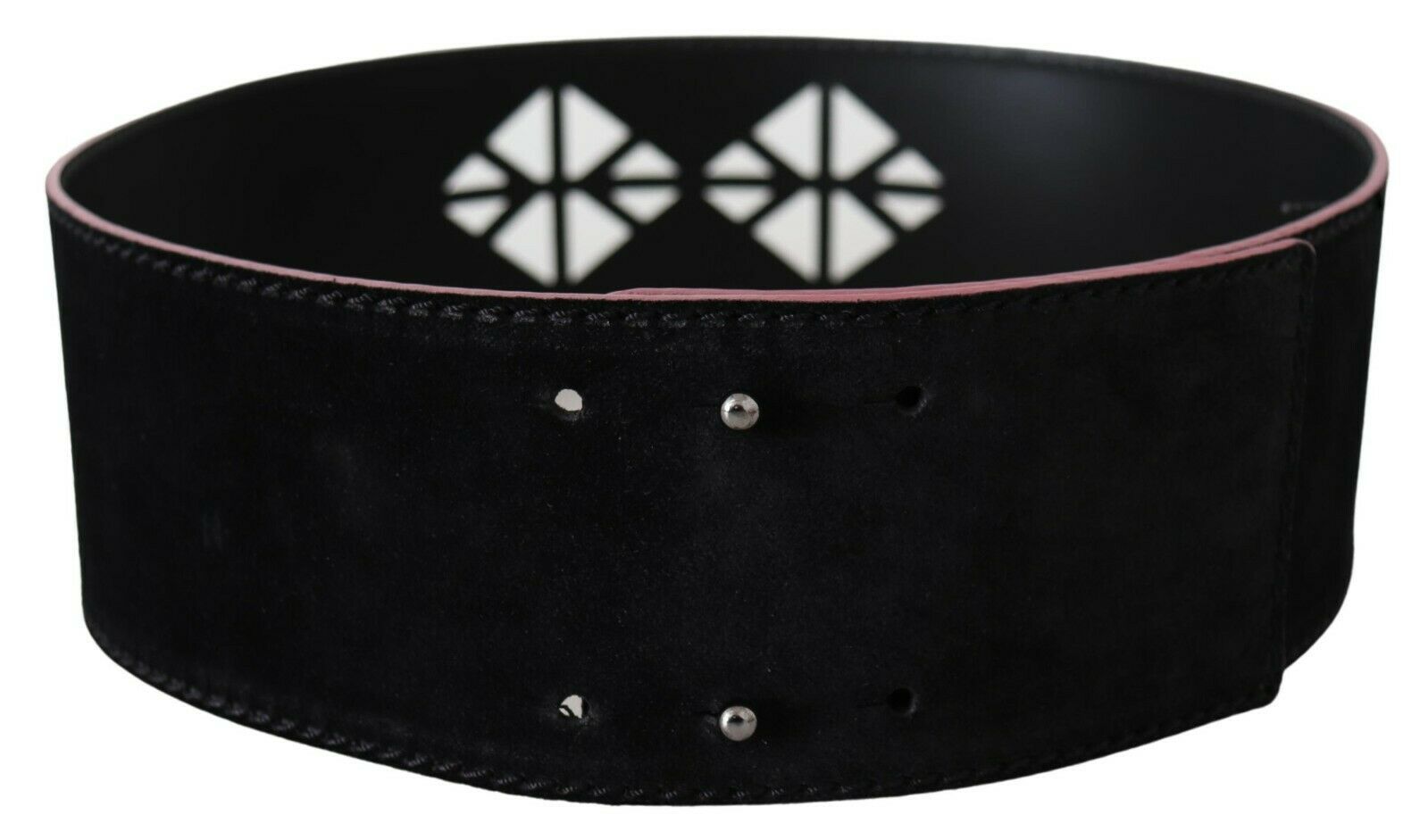 Costume National Black Leather Wide Waist Studded Women Belt | Regal Royce