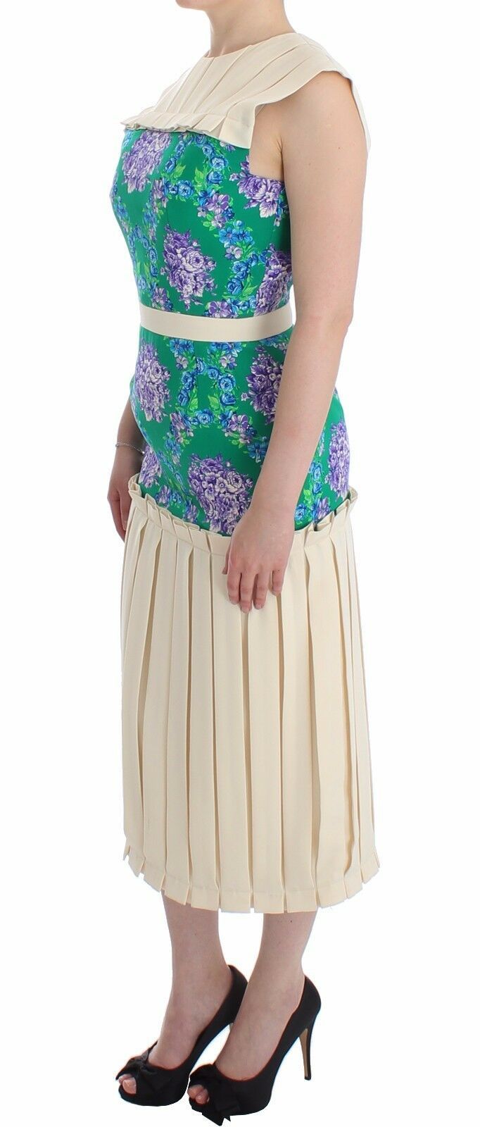 Caterina Gatta Multicolor Dress Gown Floral Sleeveless Gown | Regal Royce