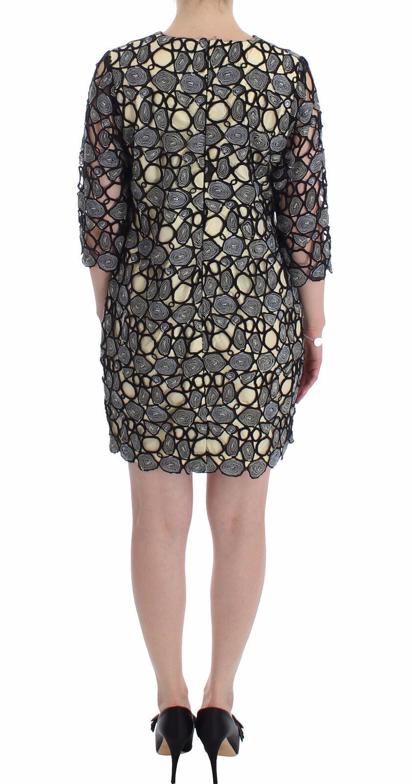 Lanre Da Silva Ajayi Black Cream Sheath Dress Shift Mini Dress | Regal Royce