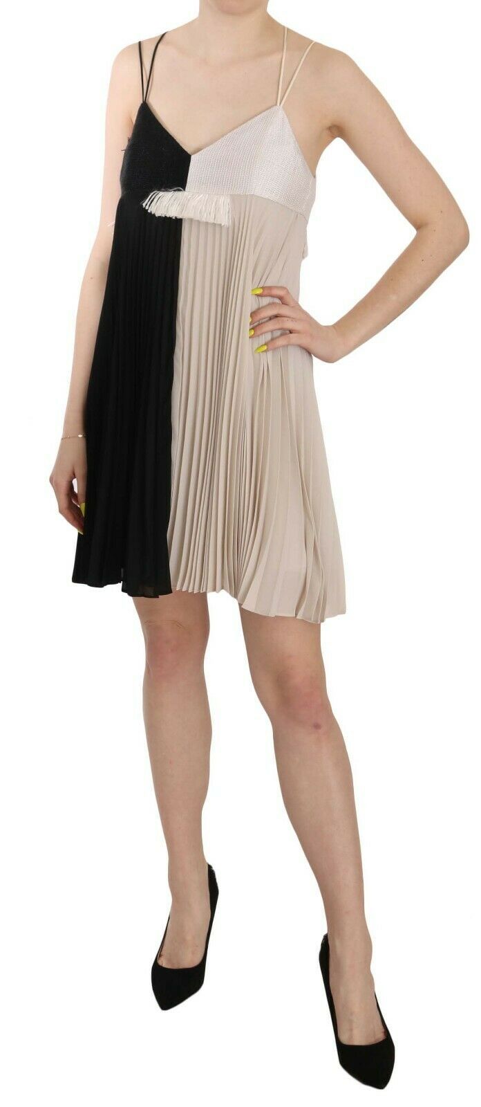 PINKO Black and White Mini Sleeve less A-line Princess Dress | Regal Royce