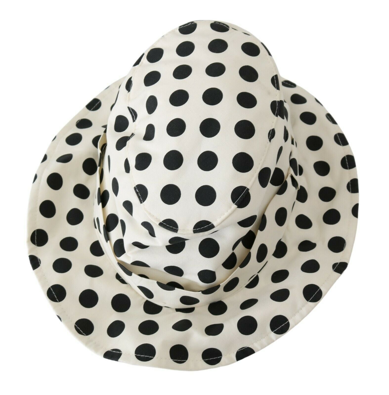 Dolce & Gabbana White 100% Cotton Polka Dot Design Trilby Hat | Regal Royce