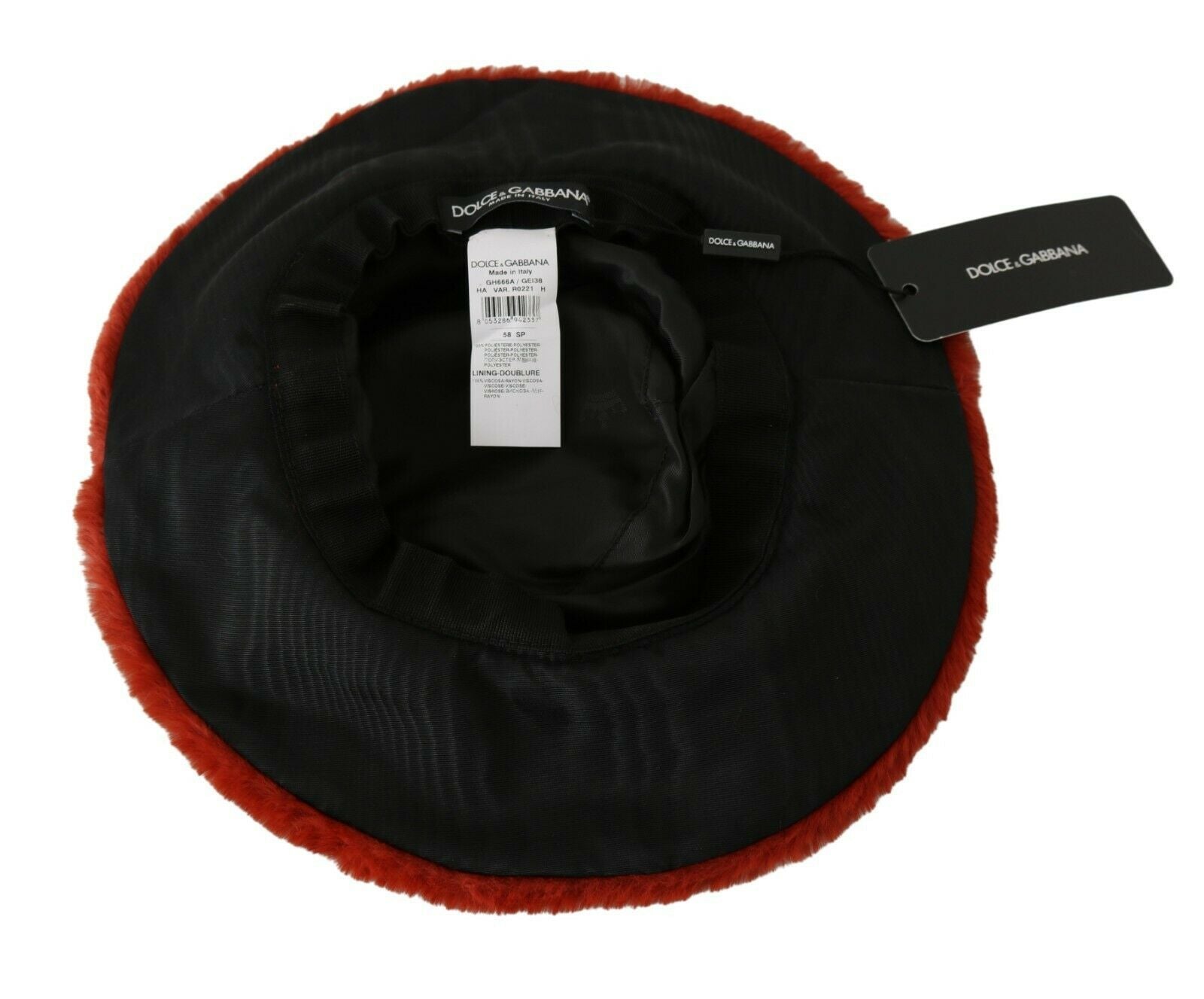 Dolce & Gabbana Red Bordeaux Fur Wide Brim Bucket  Hat | Regal Royce