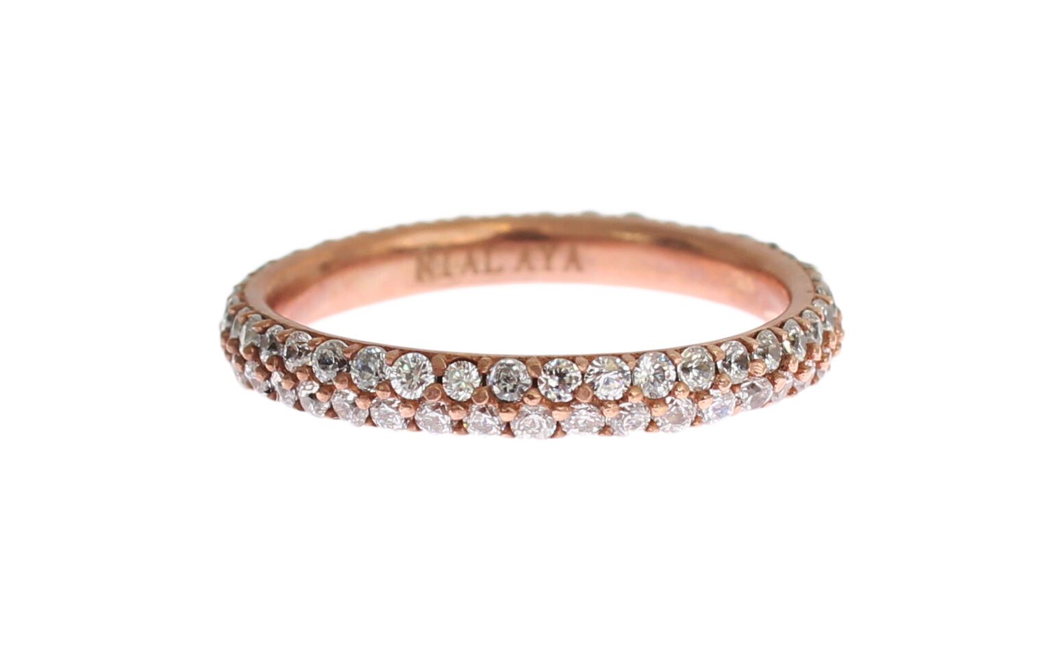 Nialaya Pink Gold 925 Silver Clear CZ Ring | Regal Royce