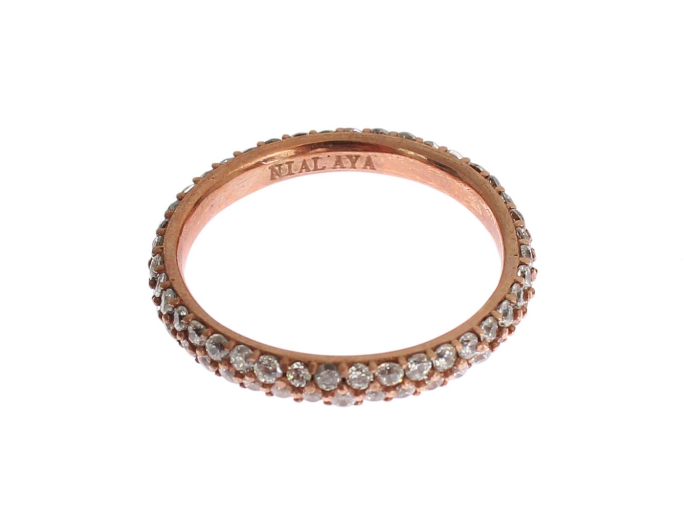 Nialaya Pink Gold 925 Silver Clear CZ Ring | Regal Royce