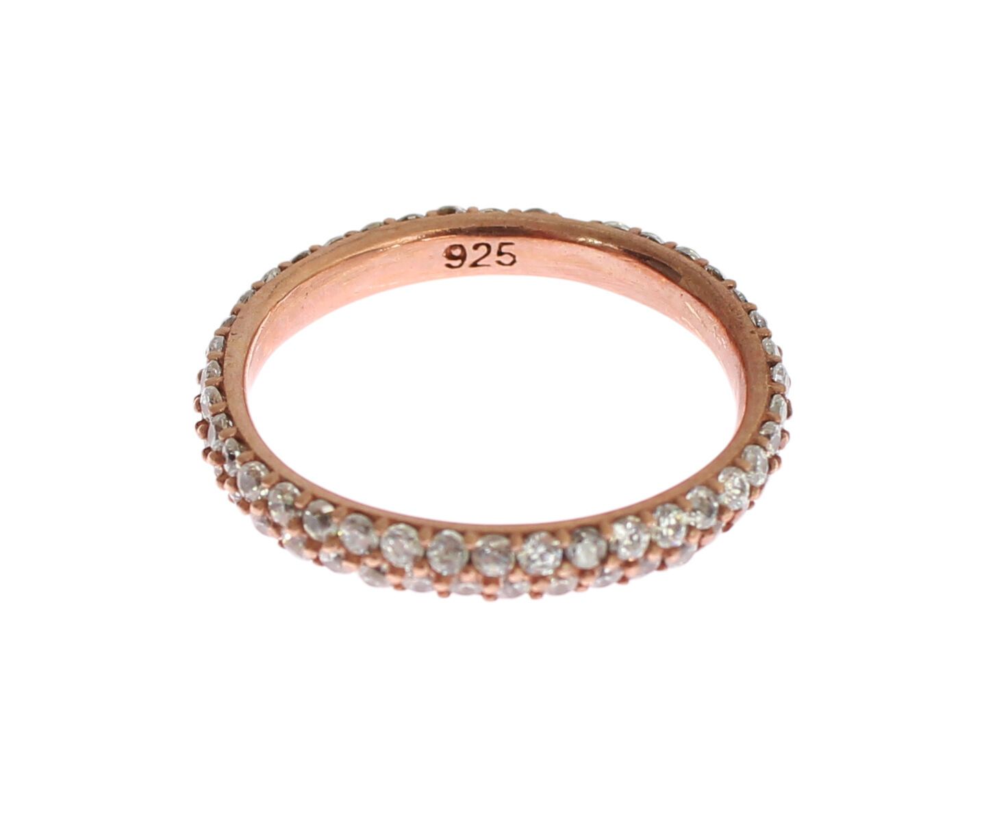 Nialaya Pink Gold 925 Silver Clear CZ Ring | Regal Royce
