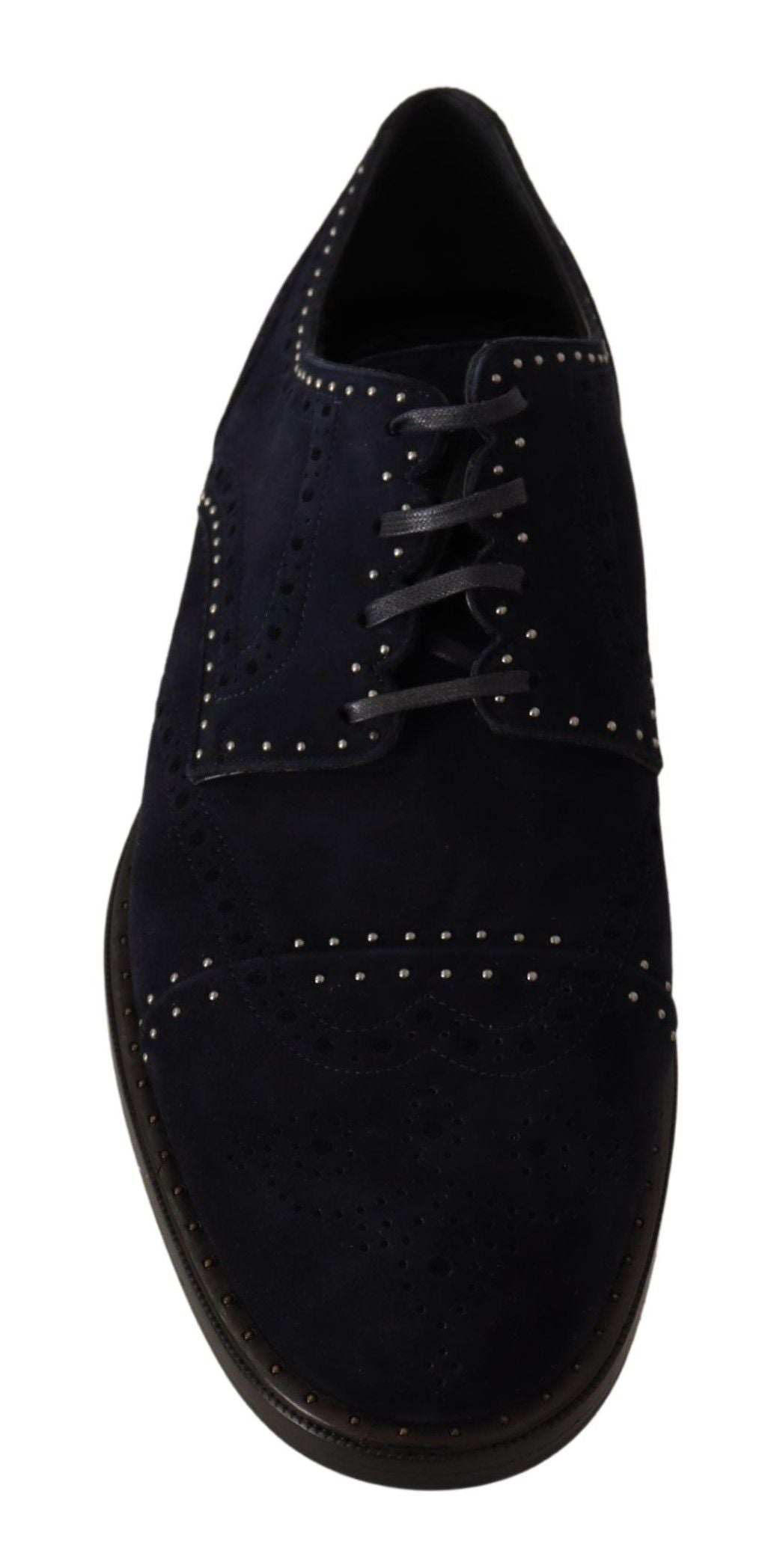 Dolce & Gabbana Blue Suede Leather Derby Studded Shoes | Regal Royce