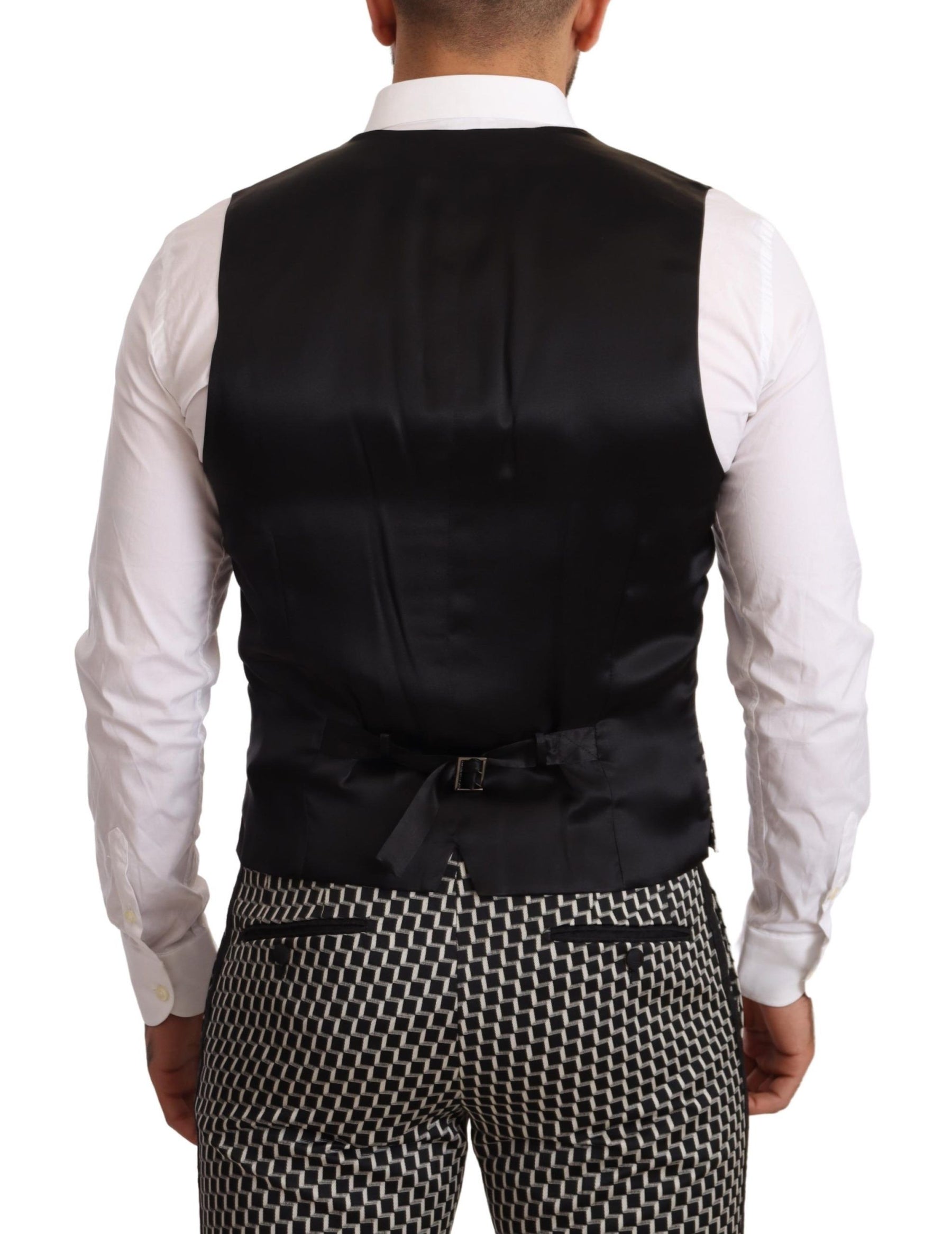Dolce & Gabbana Black White Check 3 Piece Set MARTINI Suit | Regal Royce
