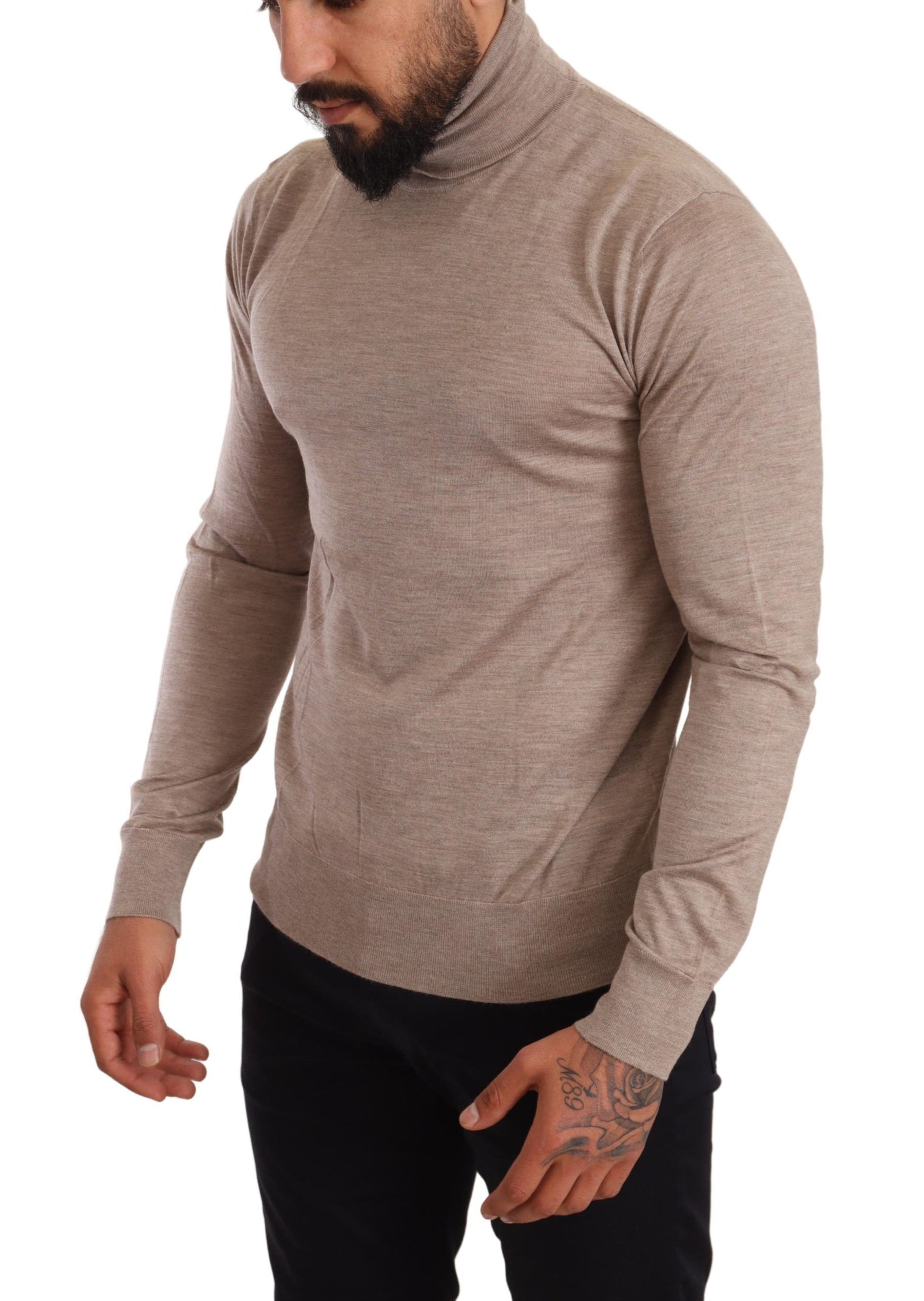 Dolce & Gabbana Beige Cashmere Turtleneck Pullover Sweater | Regal Royce