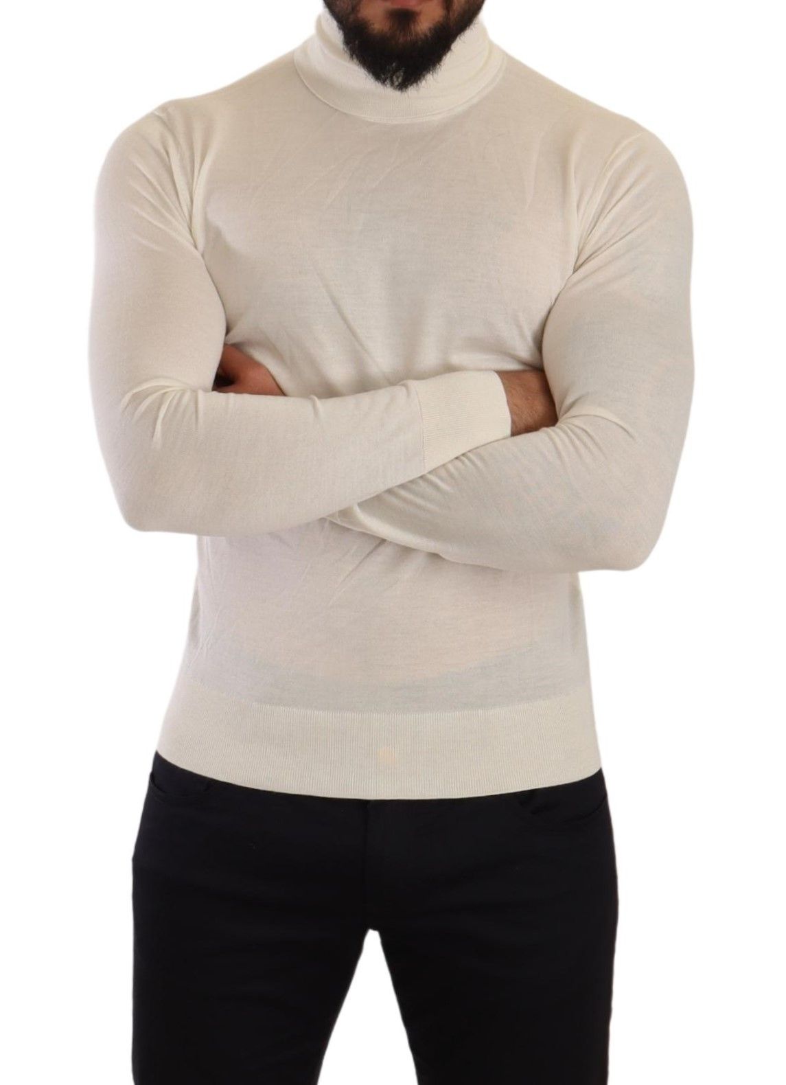 Dolce & Gabbana Cream Cashmere Turtleneck Pullover Sweater | Regal Royce
