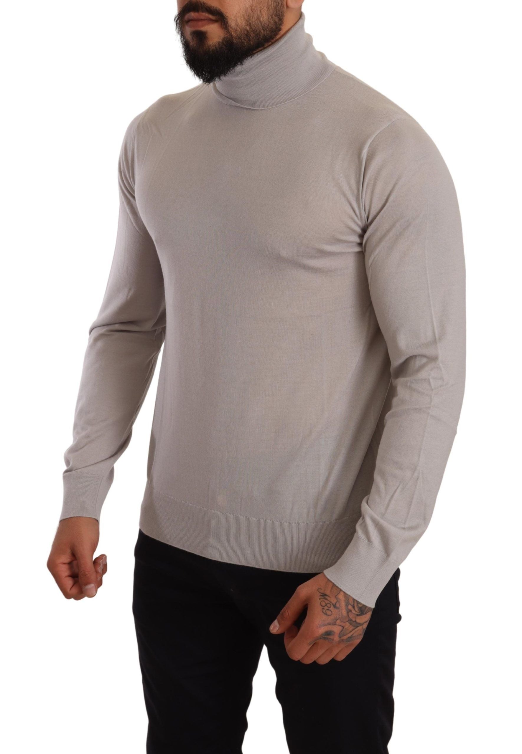Dolce & Gabbana Gray Cashmere Turtleneck Pullover Sweater | Regal Royce