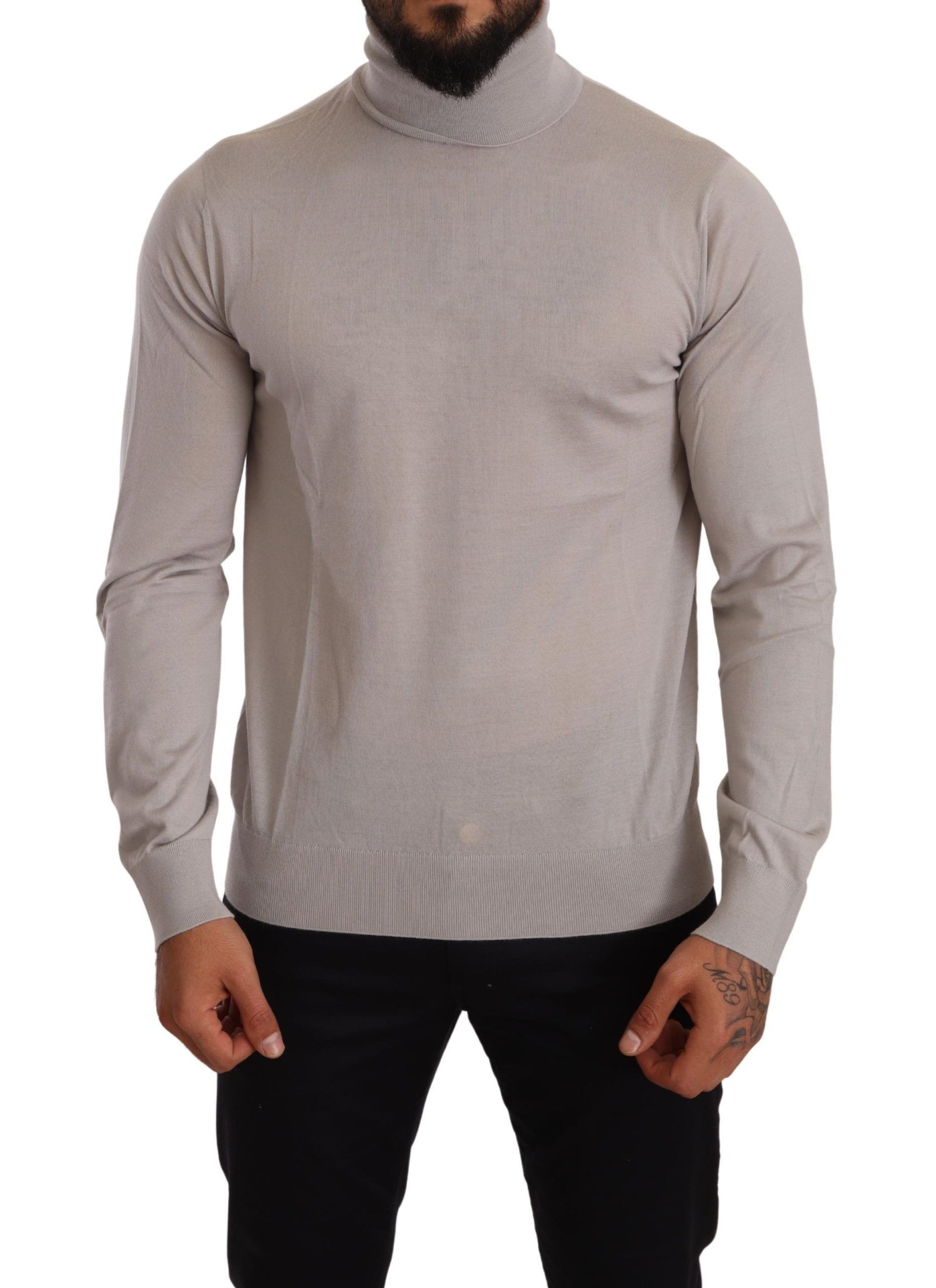 Dolce & Gabbana Gray Cashmere Turtleneck Pullover Sweater | Regal Royce