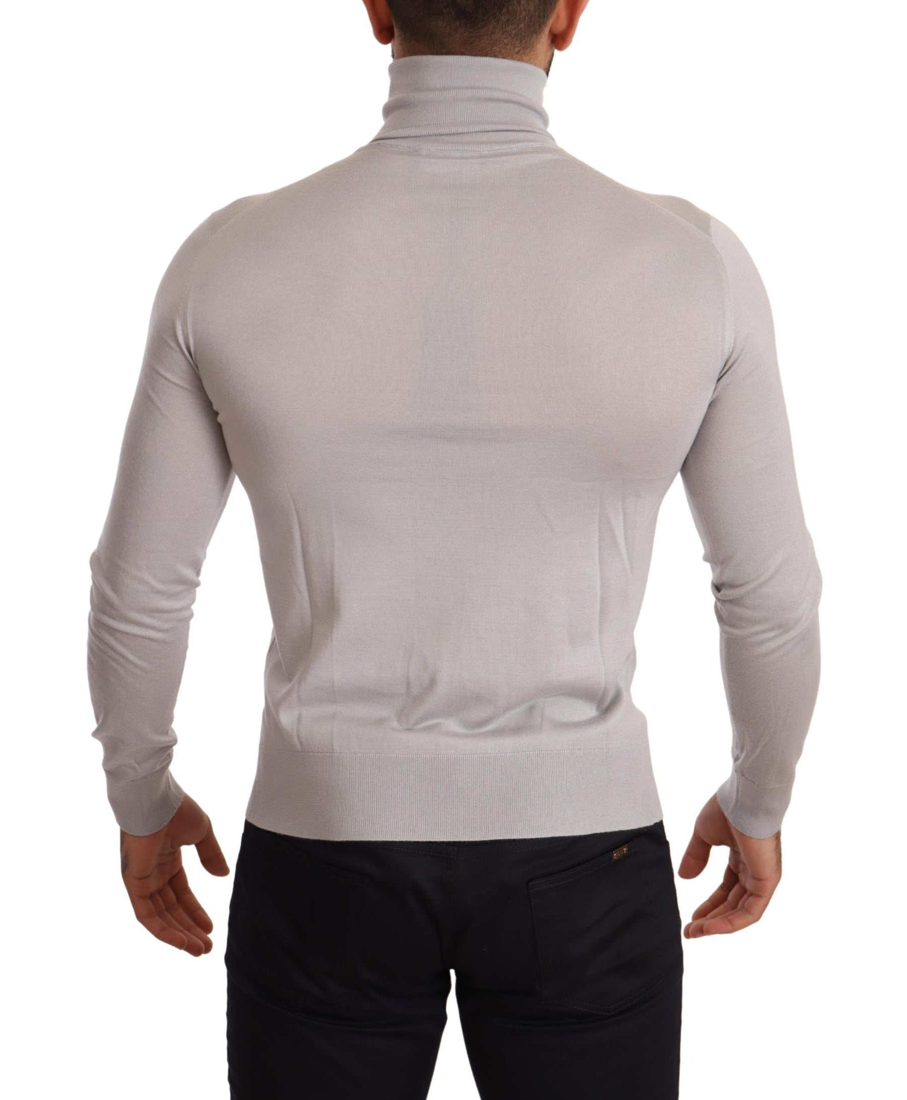 Dolce & Gabbana Gray Cashmere Turtleneck Pullover Sweater | Regal Royce